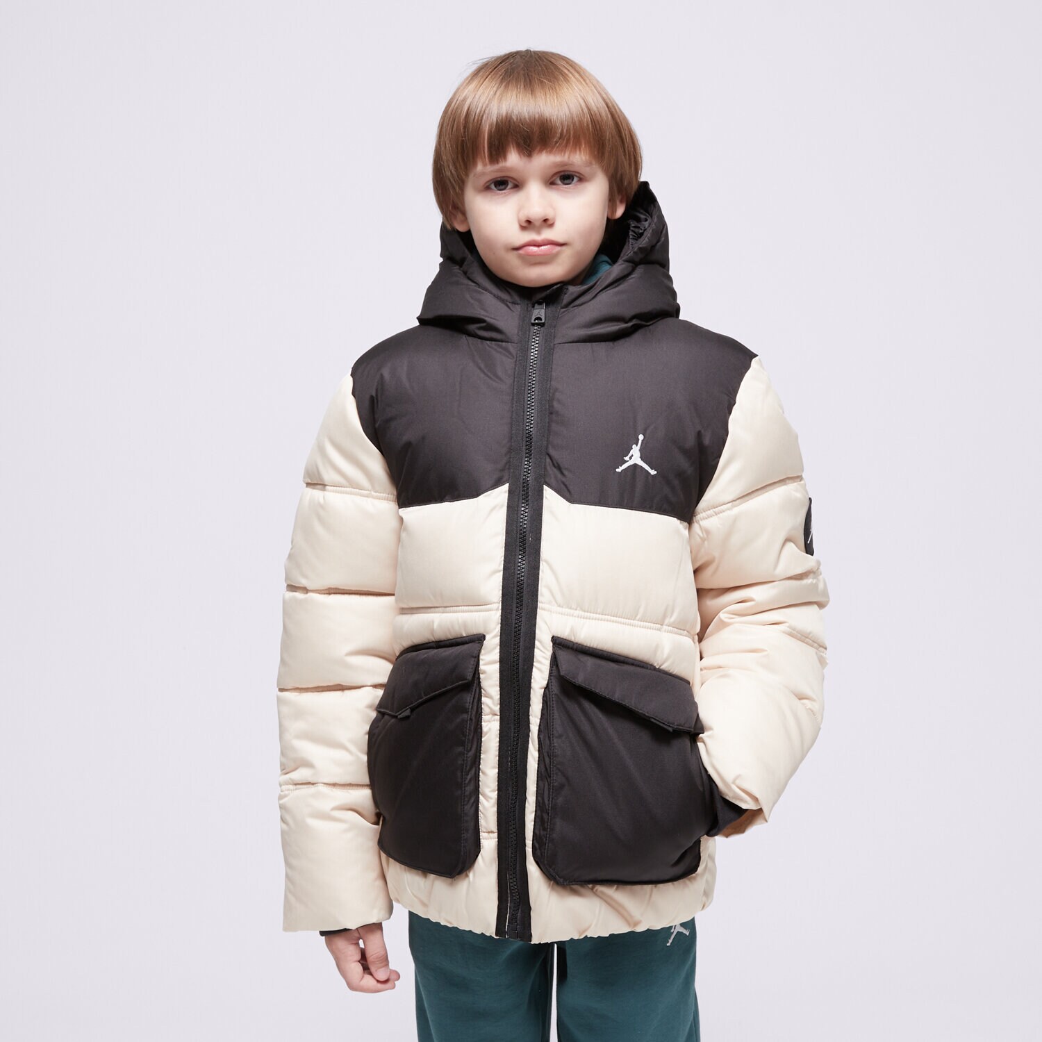 Dječje zimske jakne JORDAN JAKNA ZIMSKA JDB FAUX DOWN ACKET BOY 95D133-XAE bež