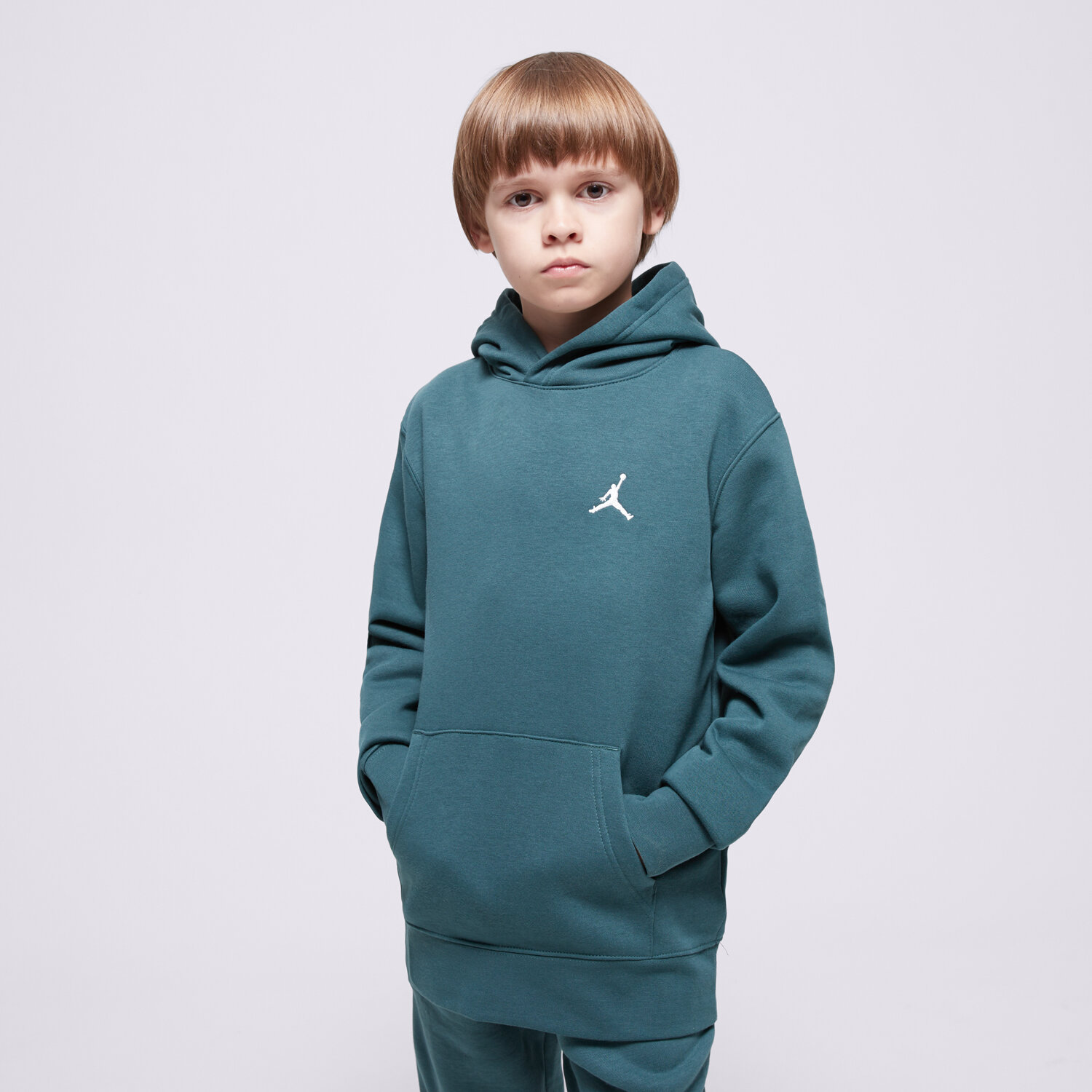 Dječje dukserice JORDAN VESTA S KAPULJAČOM JDB MJ BROOKLYN FLC PO BOY 95D232-EI8 zelena