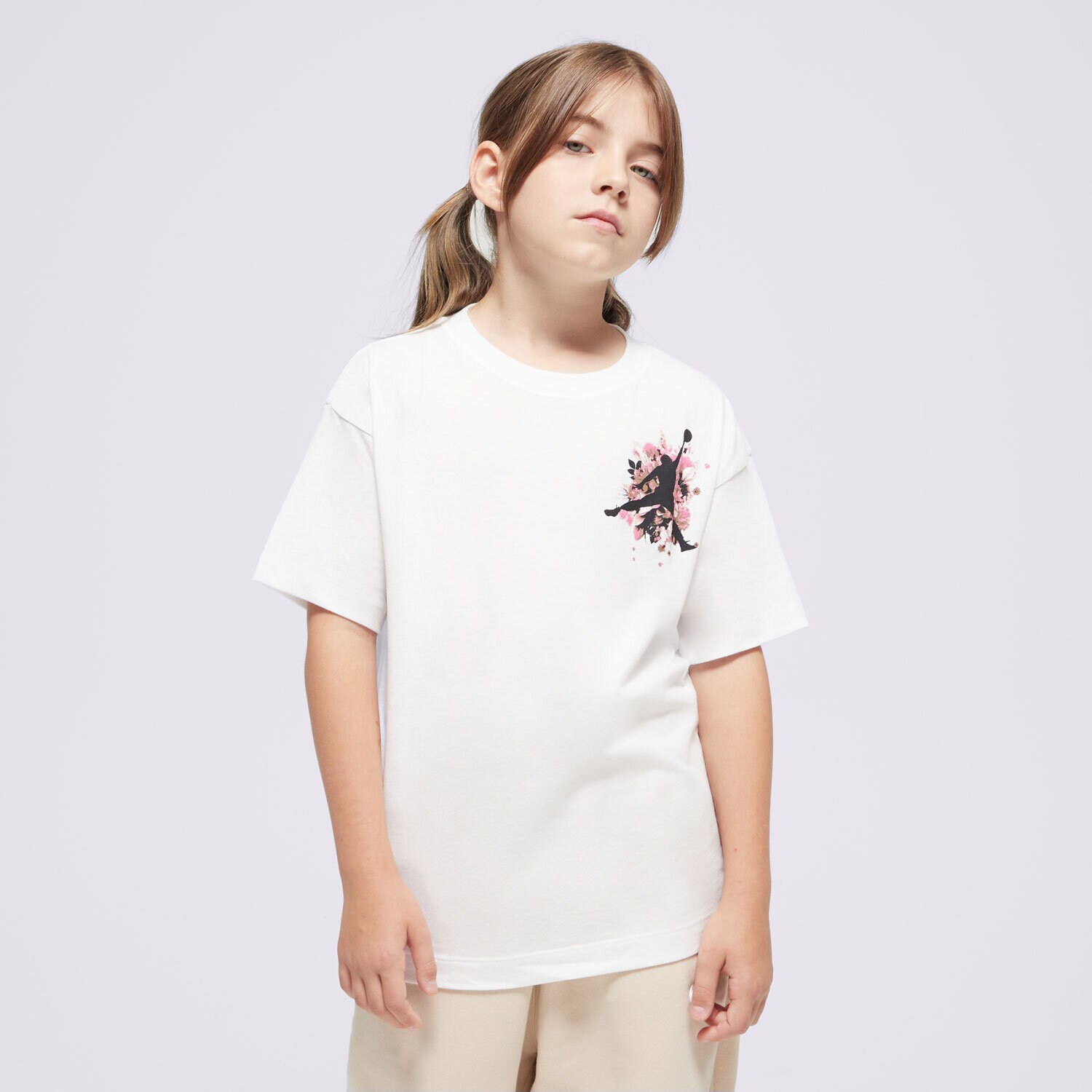 Dječje majice JORDAN T-SHIRT JDG FLORAL JUMPMAN SS TEE GIRL 45D450-001 bijela