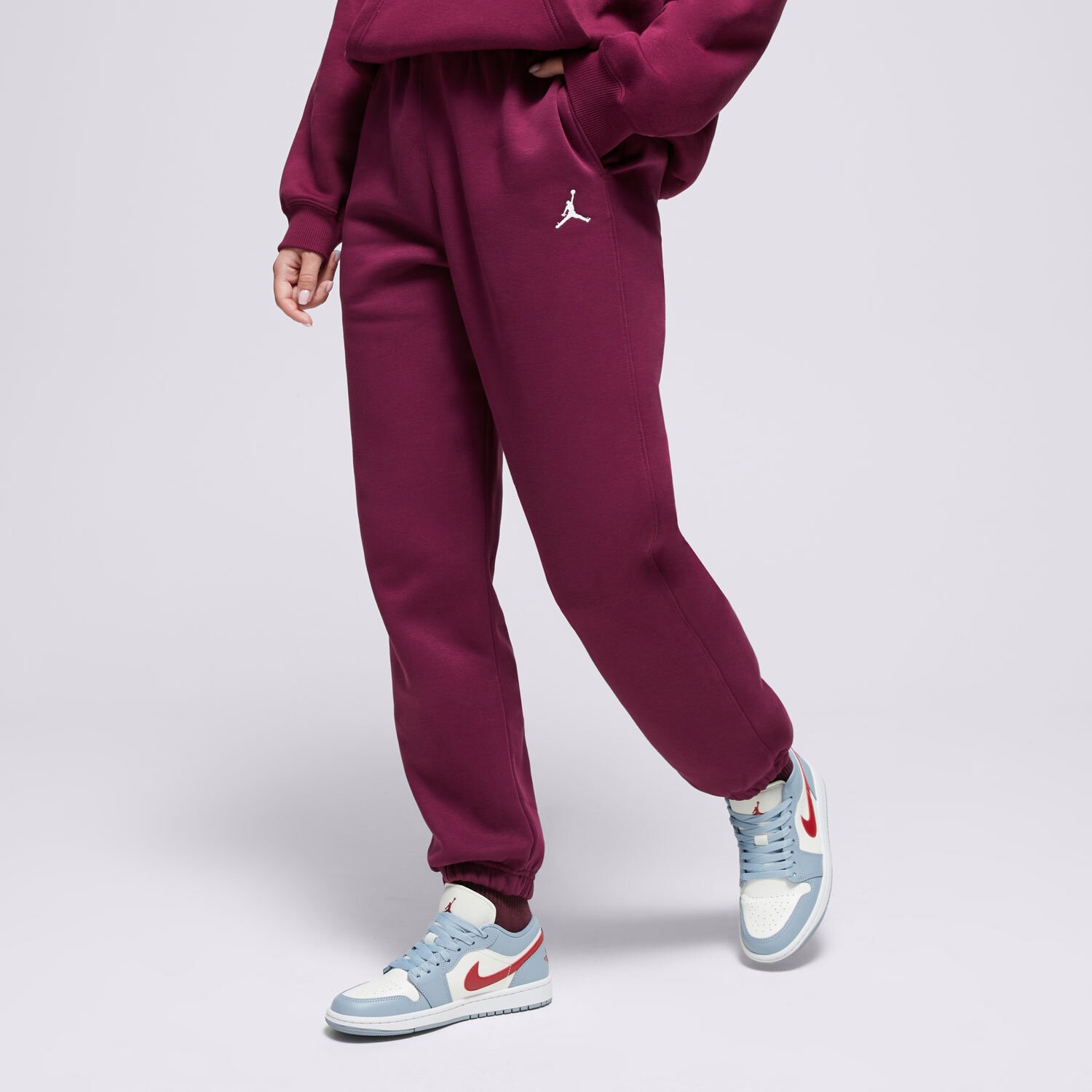 Ženske hlače HLAČE W JORDAN BRKLN FLC PANT 24  FV7077-610 bordo