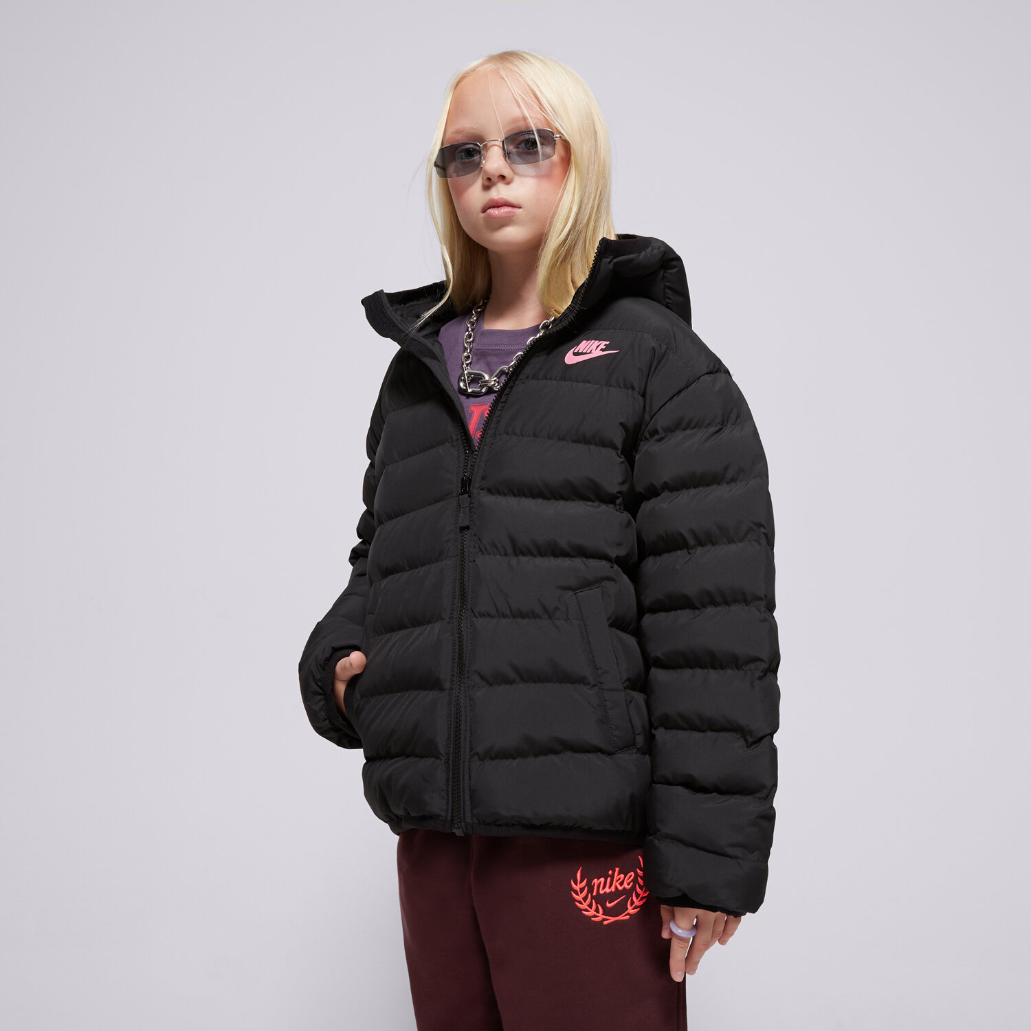 Dječje zimske jakne NIKE JAKNA ZIMSKA K NSW LOW SYNFL JKT ADP GIRL FD2845-013 crna