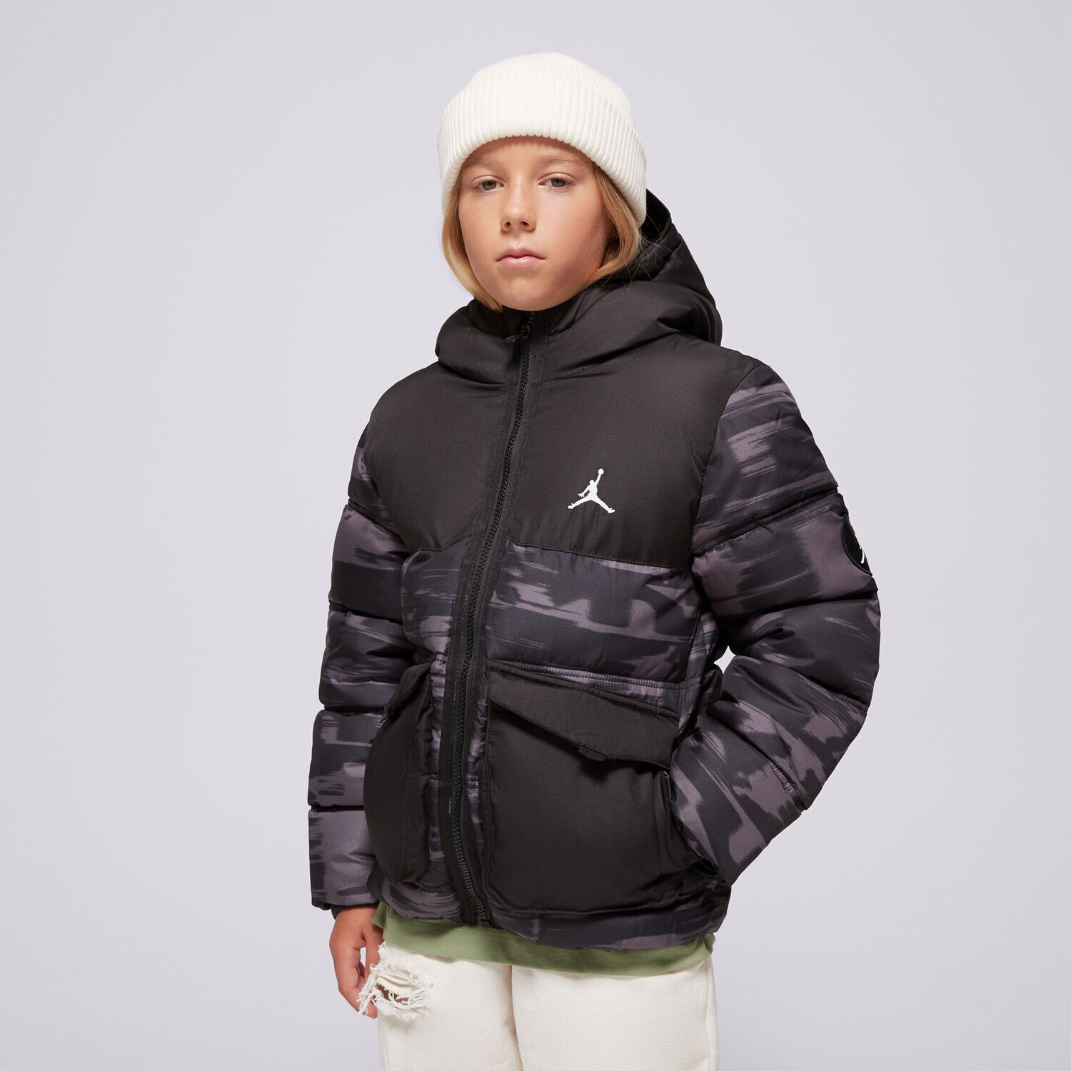 Dječje zimske jakne JORDAN JAKNA ZIMSKA JDB FAUX DOWN ACKET BOY 95D133-GAE crna