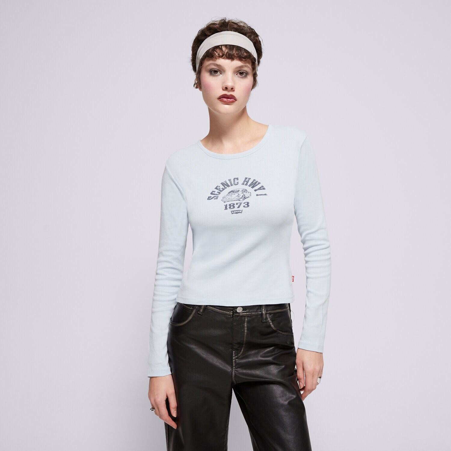 Ženske majice LEVI'S T-SHIRT GRAPHIC LS RICKIE TEE BLUES A0459-0010 plava