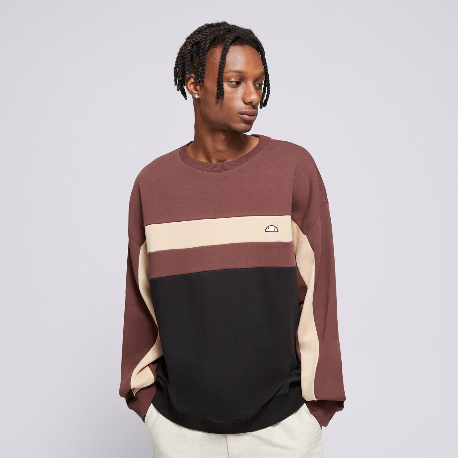 Muške dukserice ELLESSE VESTA ANDORA SWEATSHIRT BRWN/BLK SHX20991220 smeđa