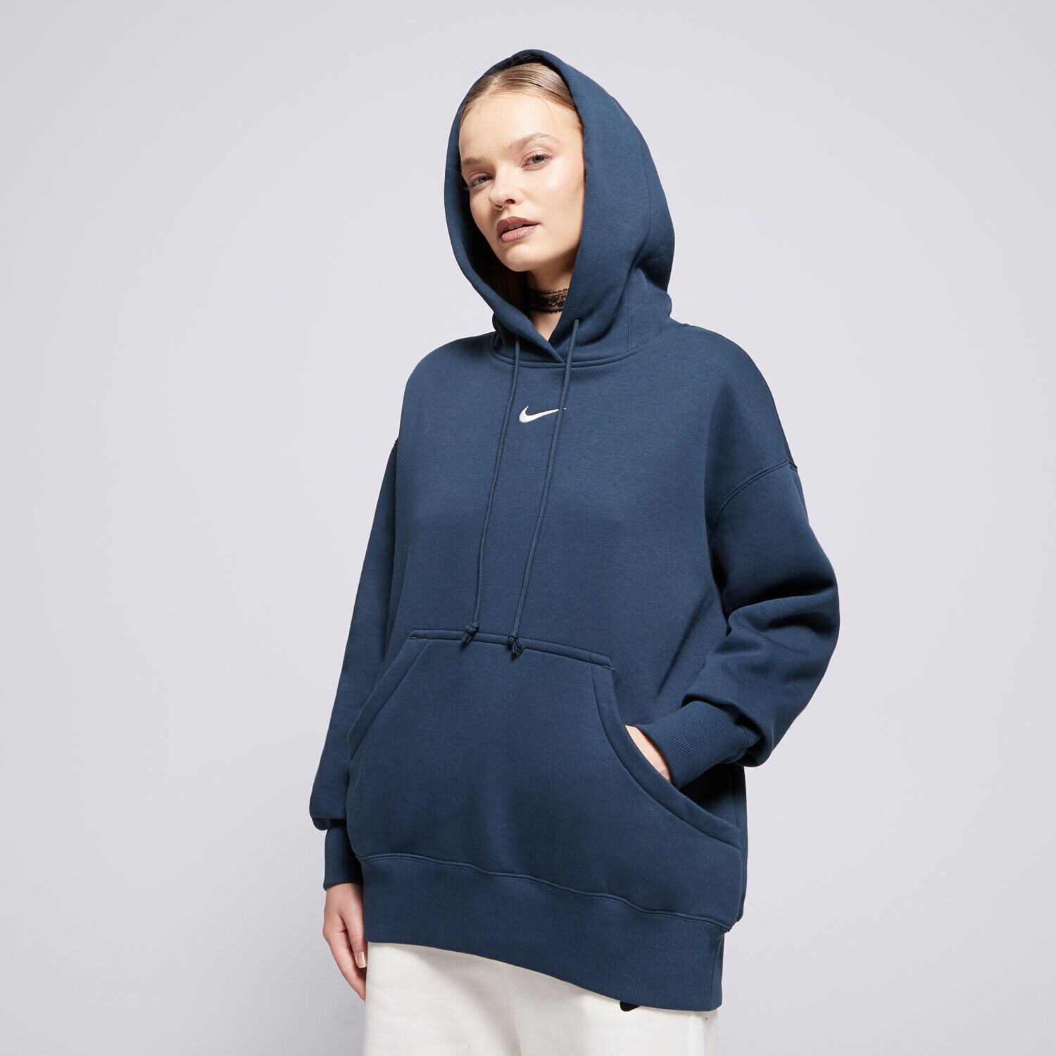 Ženske dukserice NIKE VESTA S KAPULJAČOM W   NSW PHNX FLC OS PO HOODIE DQ5860-478 tamno plava