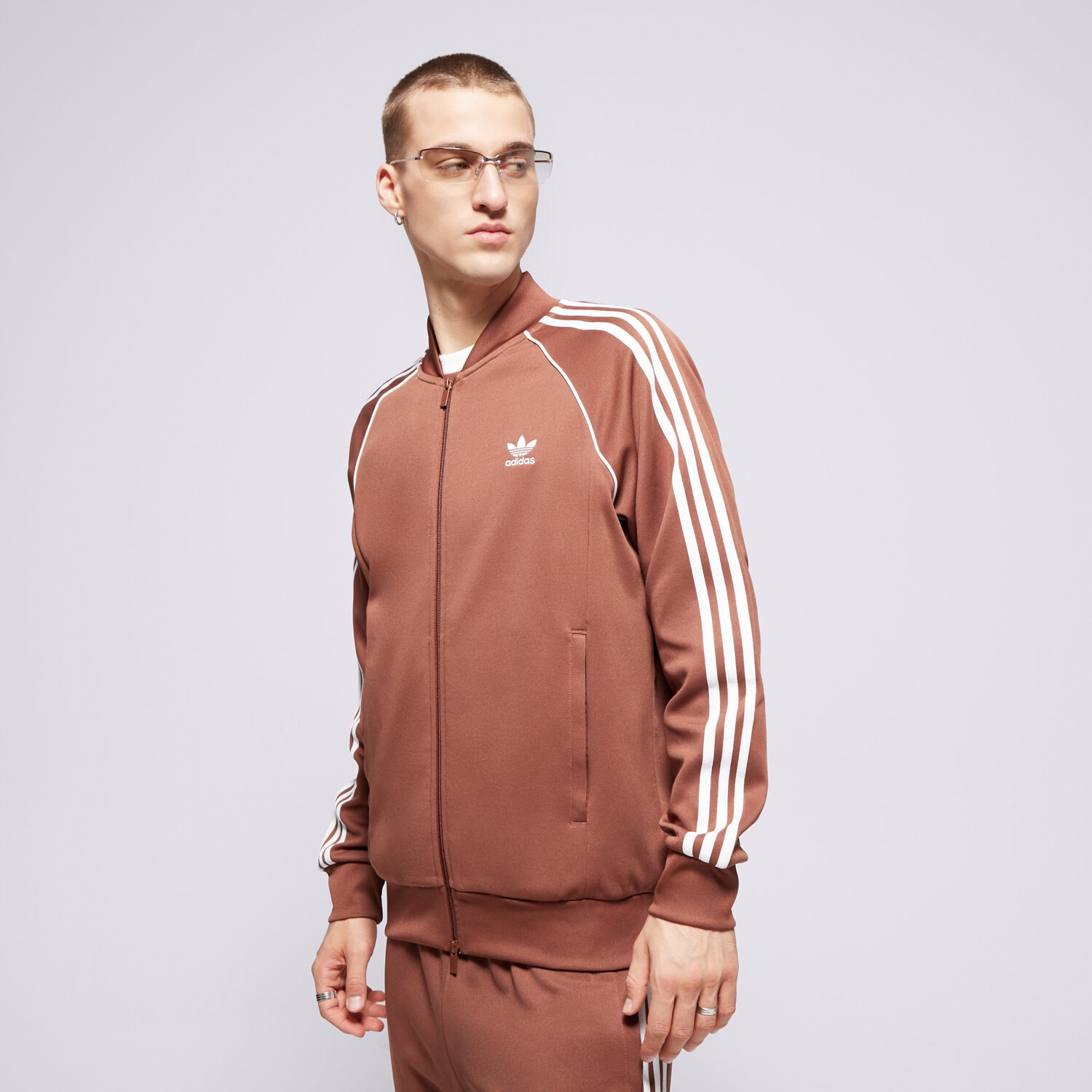 Muške dukserice ADIDAS VESTA RASKOPČANA SST TT IY9855 smeđa