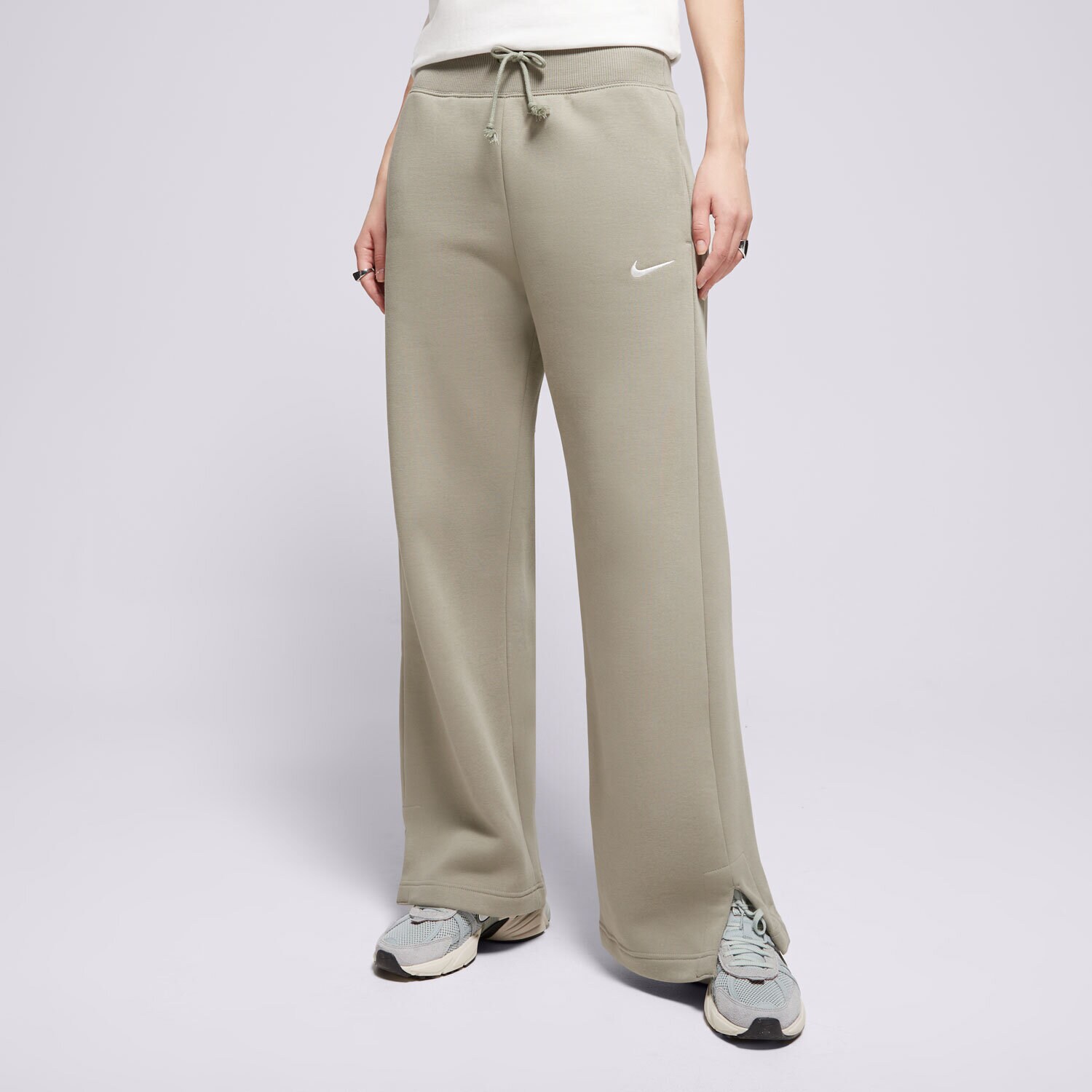 Ženske hlače NIKE HLAČE W NSW PHNX FLC HR PANT WIDE DQ5615-320 kaki