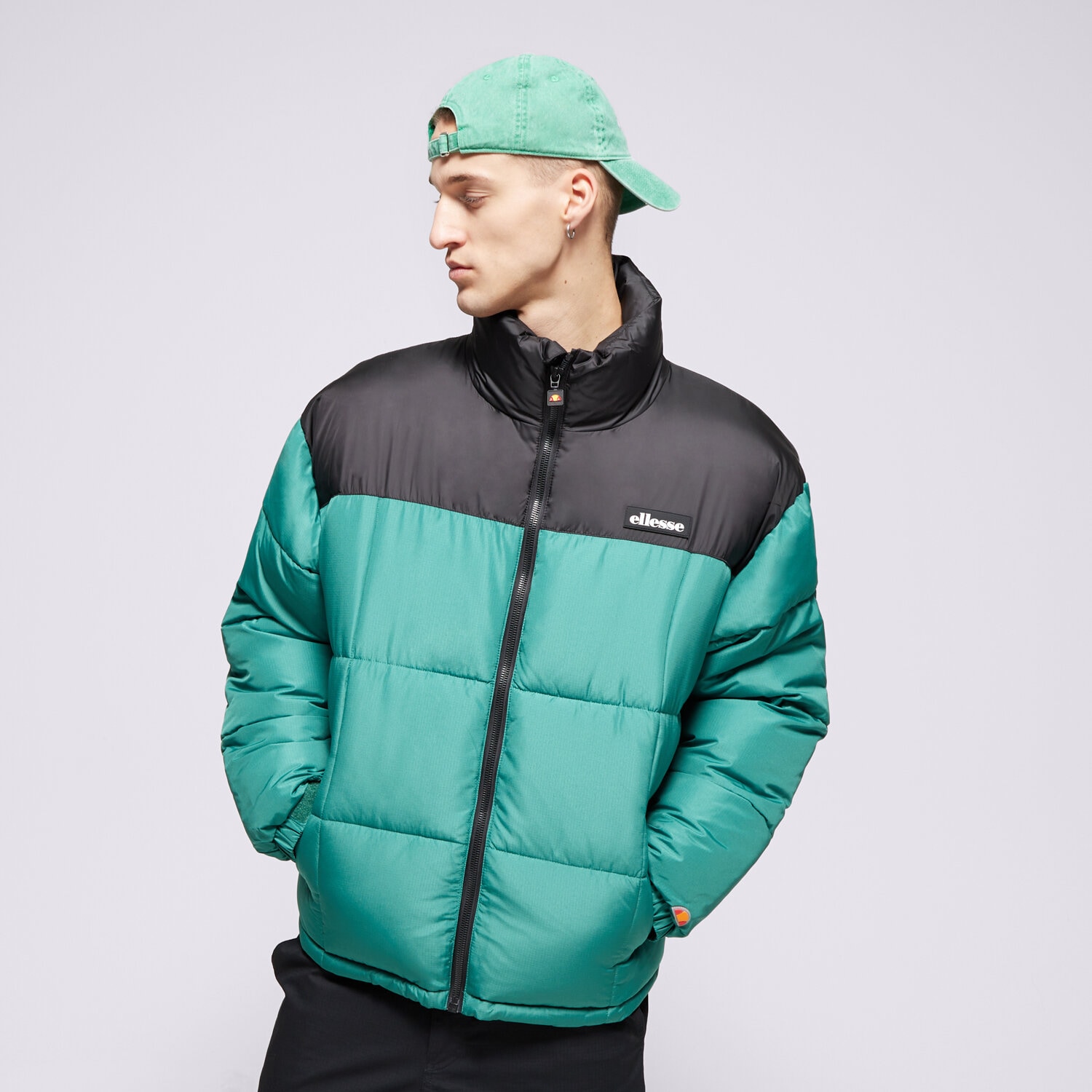 Muške zimske jakne ELLESSE DONJA JAKNA ARGENT PADDED BLK/GREEN PADDED JACKET SHX20980022 crna