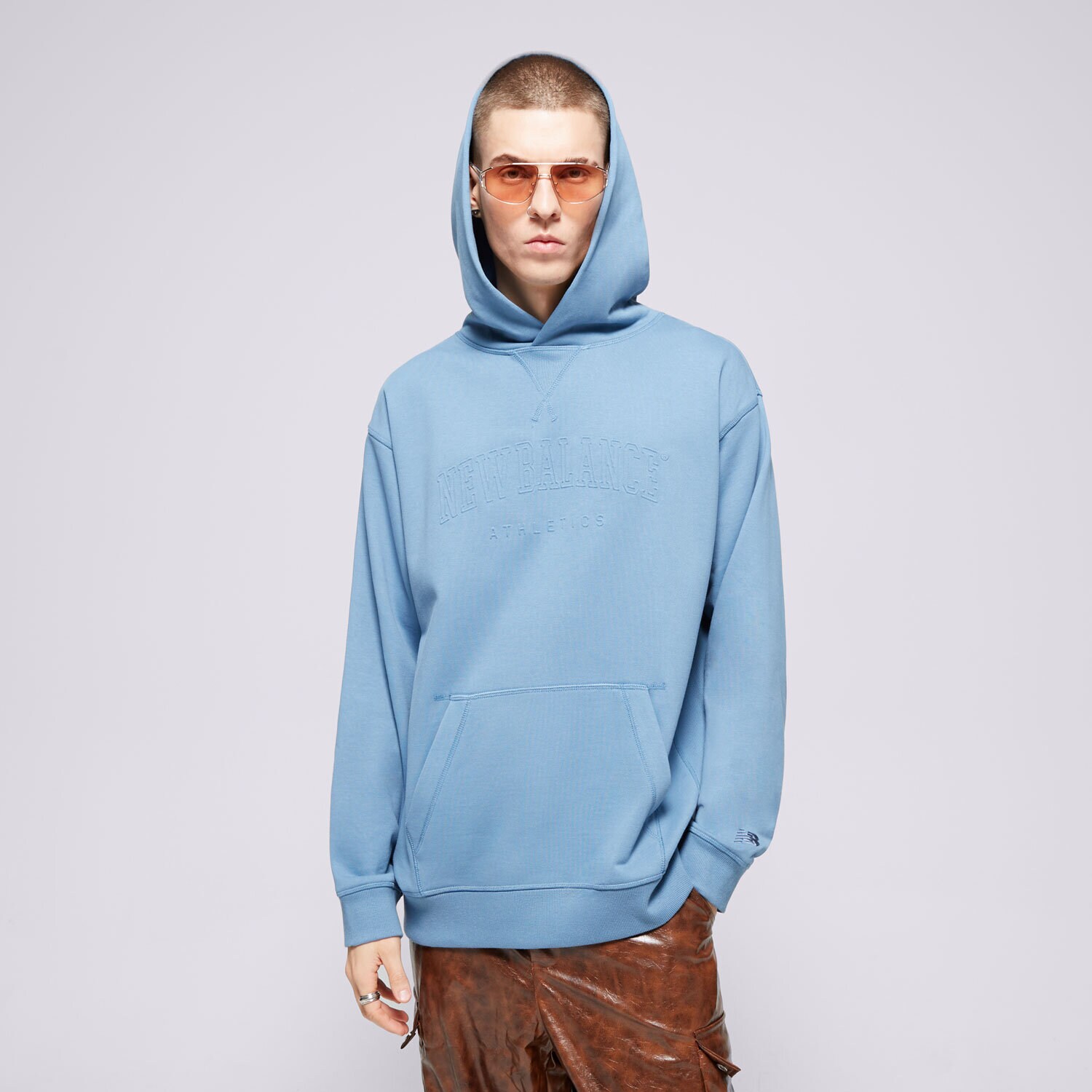Muške dukserice NEW BALANCE VESTA S KAPULJAČOM GRAPHIC HOODIE BETTER MT43500HEB plava