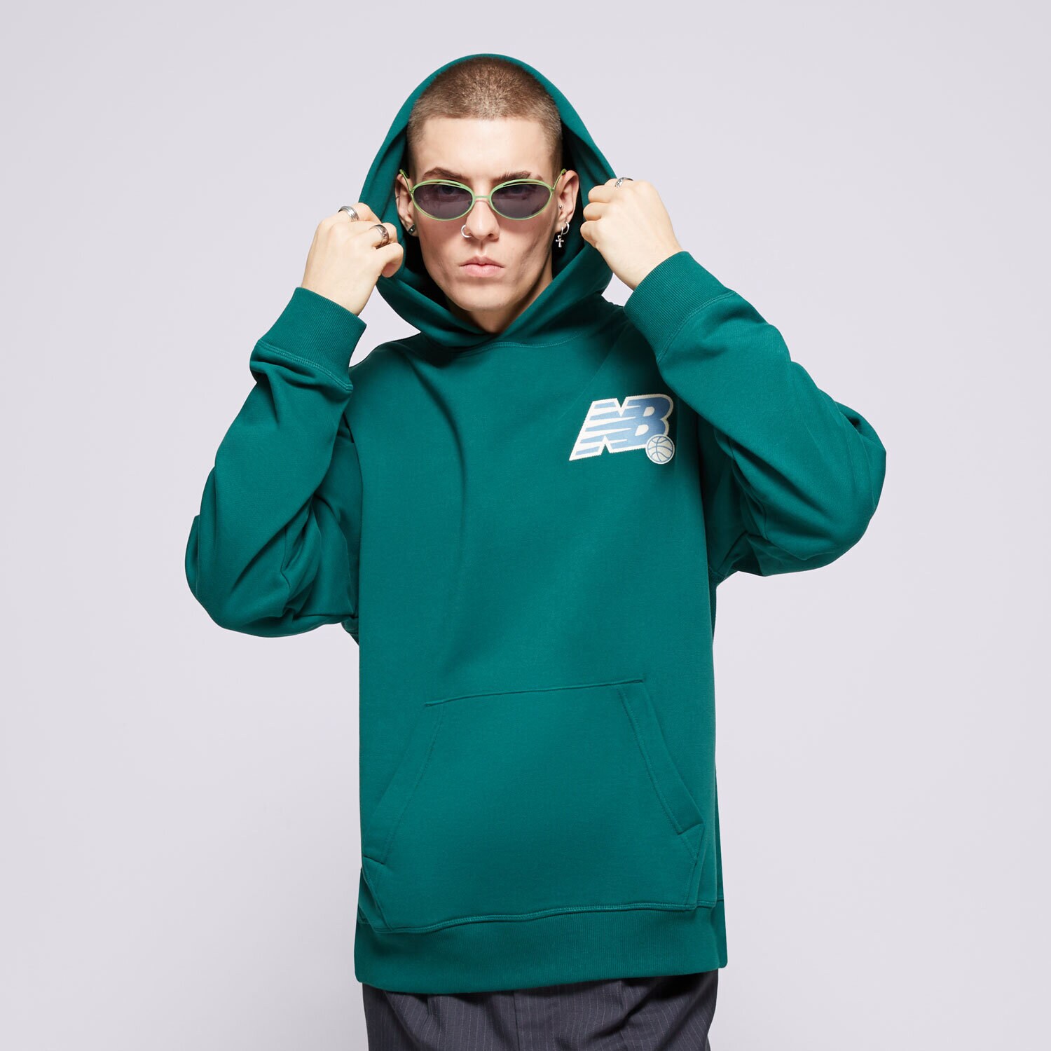 Muške dukserice NEW BALANCE VESTA S KAPULJAČOM ATHLETICS RELAXED LEAGUE MT43563MHN zelena