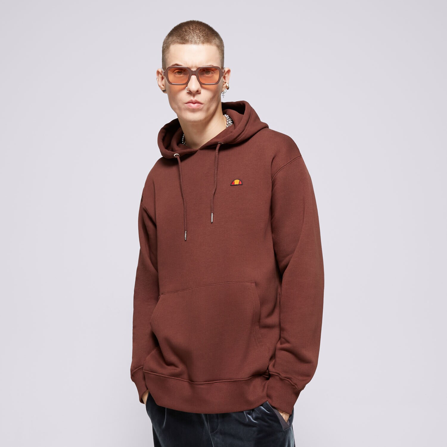 Muške dukserice ELLESSE VESTA S KAPULJAČOM VARON OH HOODY D BRWN SMG22037202 smeđa