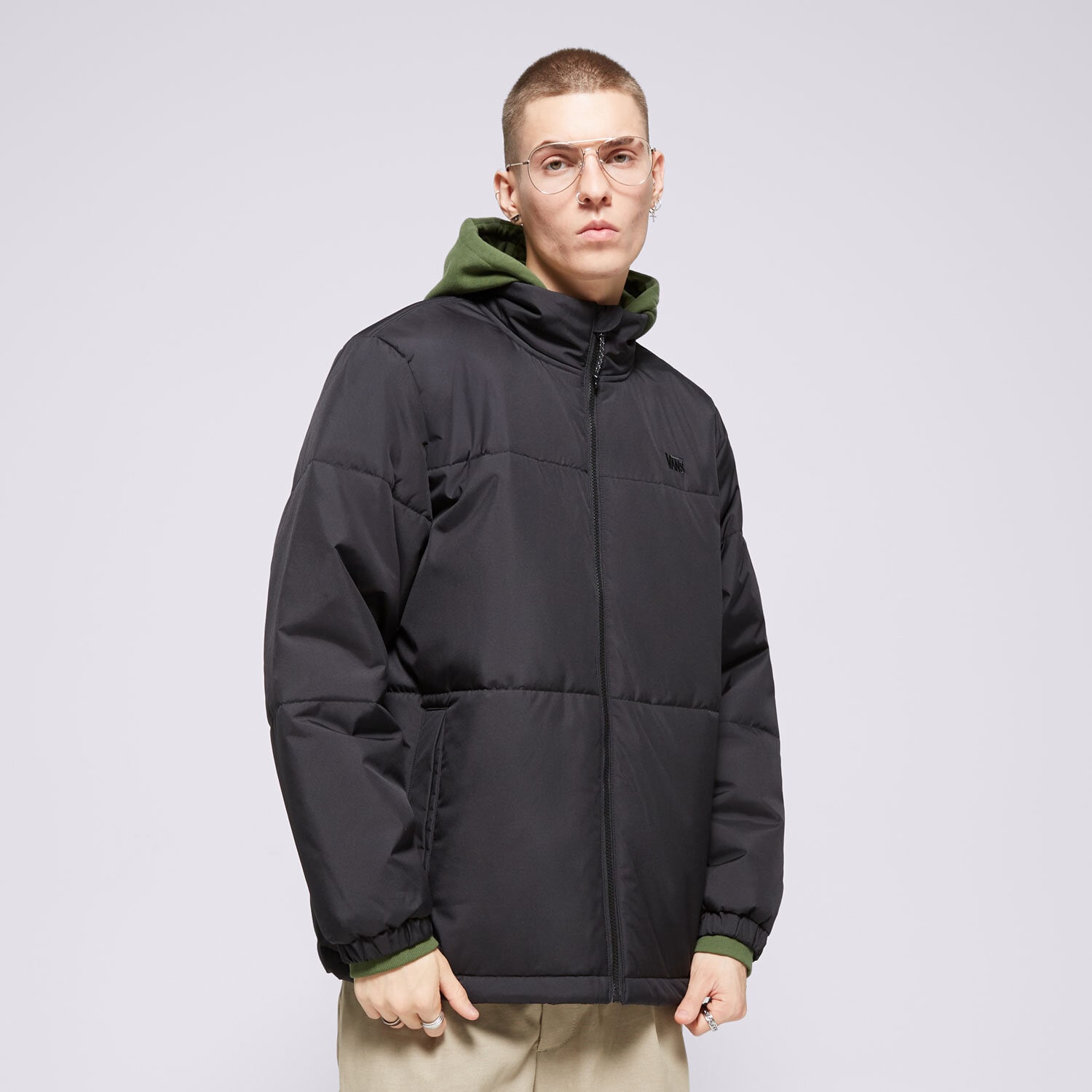 Muške zimske jakne VANS JAKNA ZIMSKA MTE NO HOOD NORRIS PUFFER VN000HN7BLK1 crna