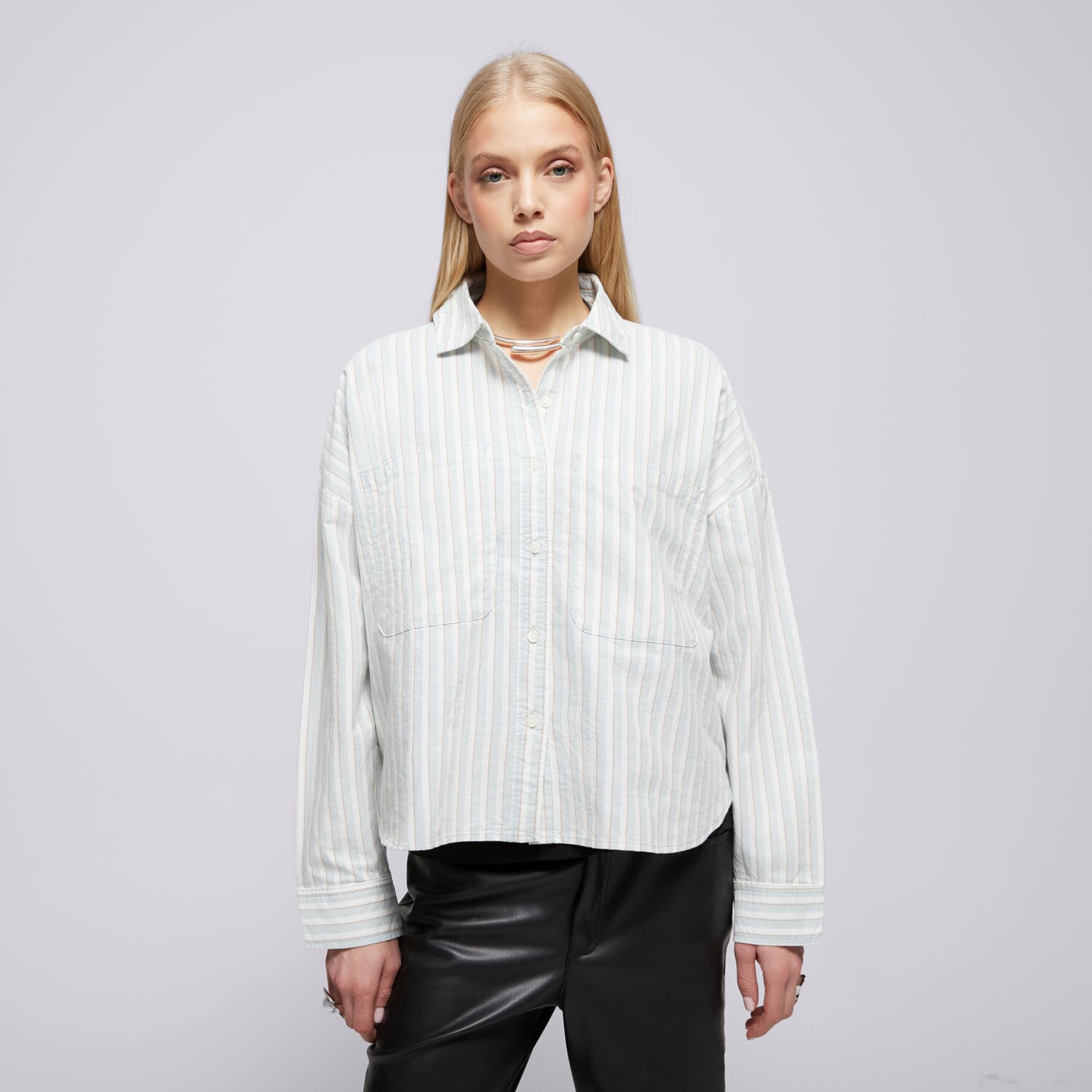 Ženske majice VANS KOŠULJA ANTICA BOXY LS SHIRT VN000HHAM8I plava