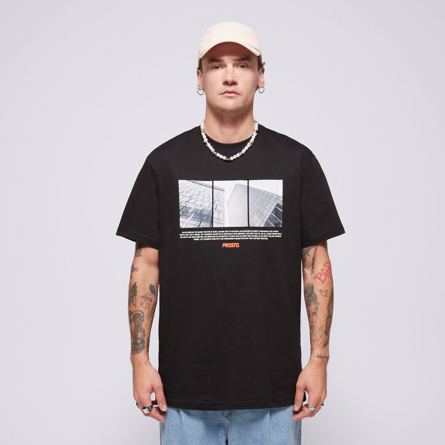 Muške majice PROSTO T-SHIRT T-SHIRT SKAY BLACK KL242MTEE1142 crna