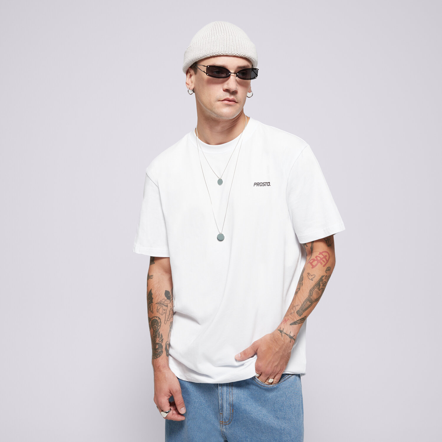 Muške majice PROSTO  T-SHIRT VISION WHITE KL242MTEE1171 bijela