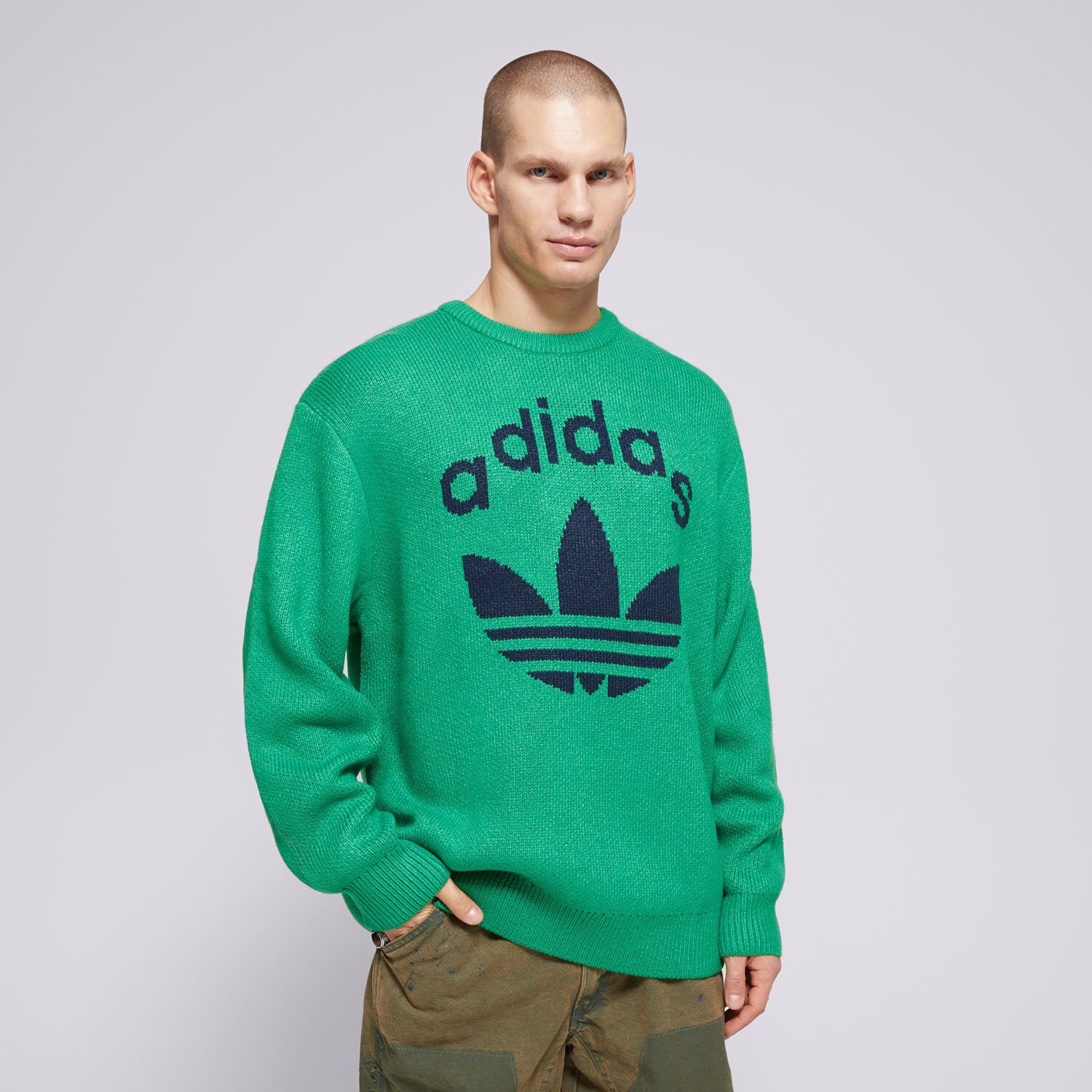 Muške dukserice ADIDAS PULOVER KNIT CREWNECK