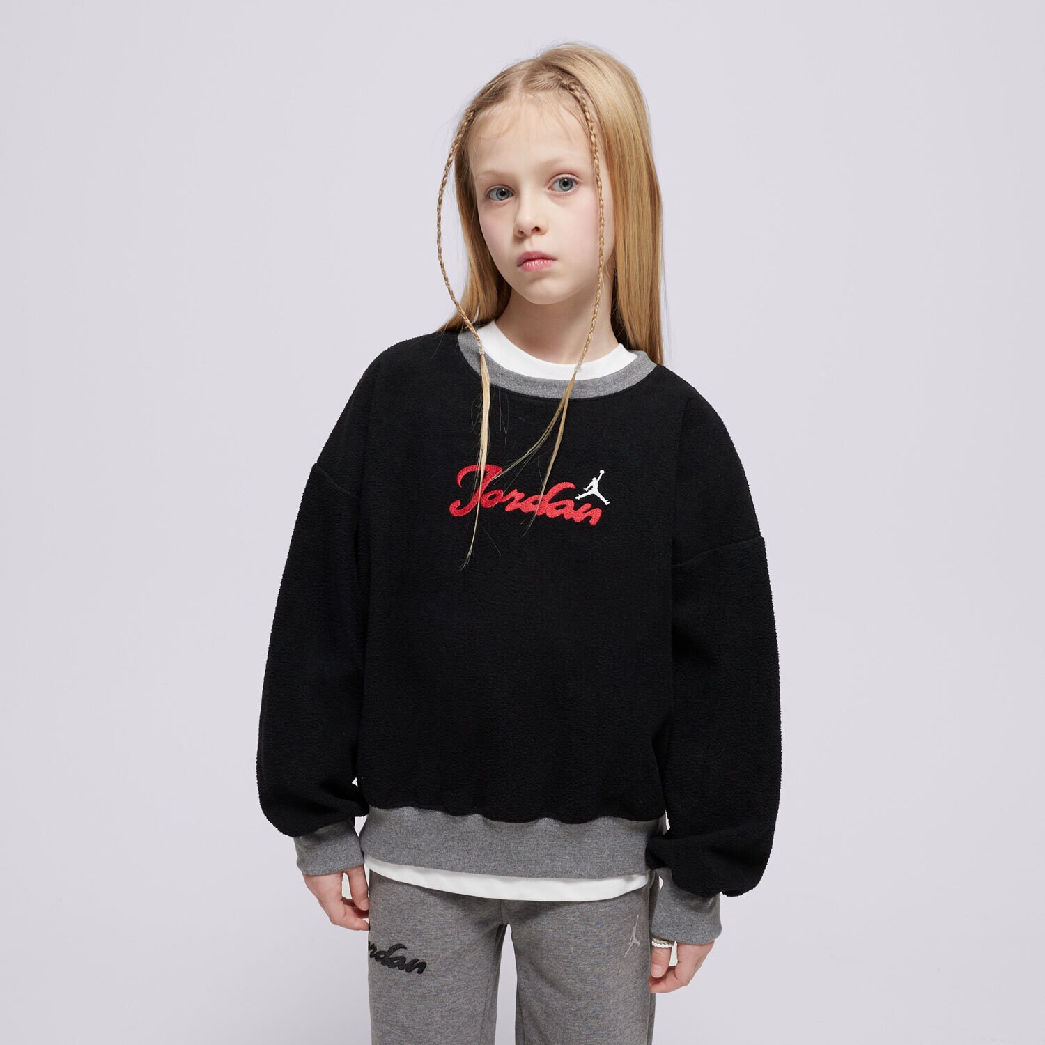 Dječje dukserice JORDAN VESTA JDG META-ENCHANTMENT COZY CREW GIRL 45D519-023 crna