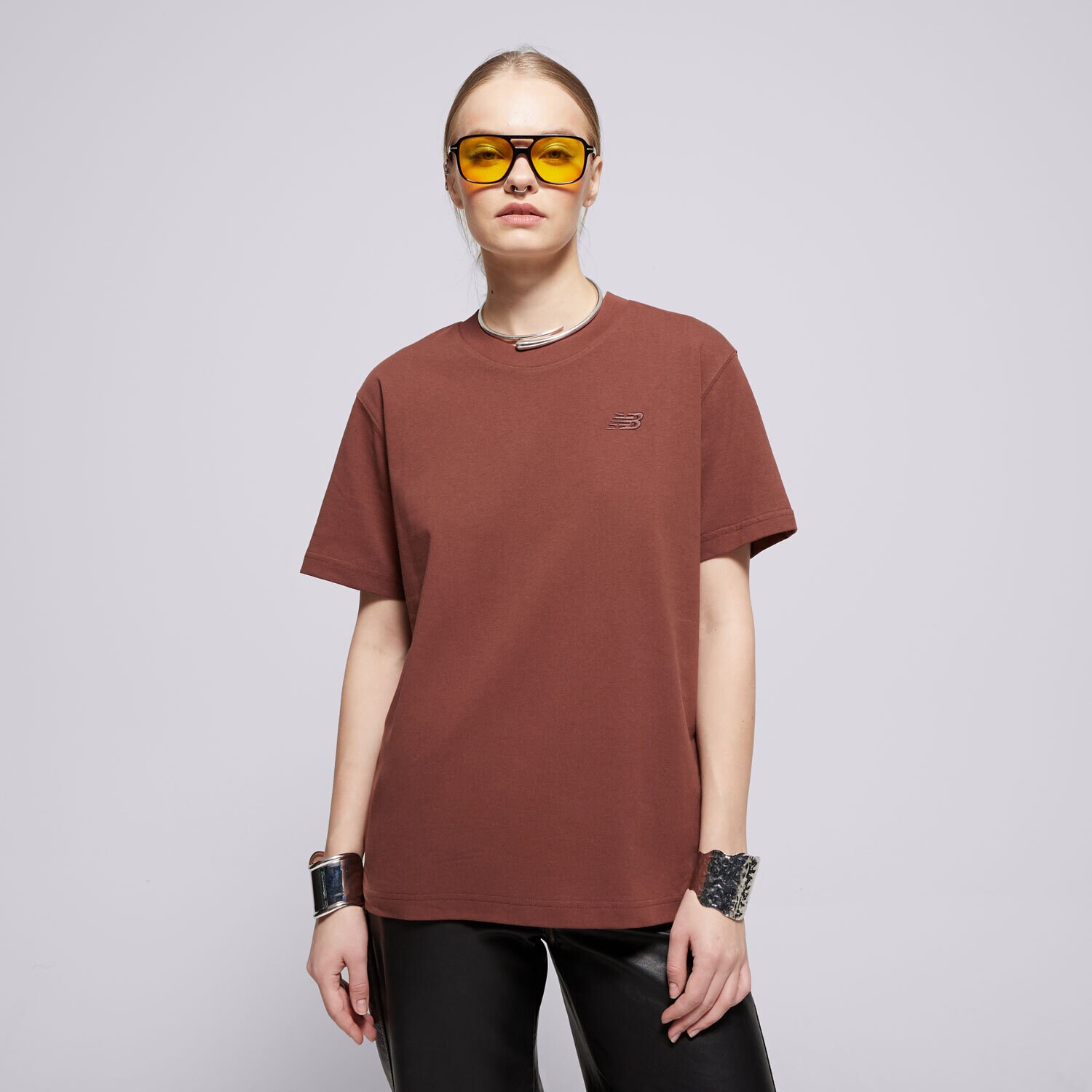 Ženske majice NEW BALANCE T-SHIRT ATHLETICS JERSEY T-SHIRT WT41501ROK smeđa
