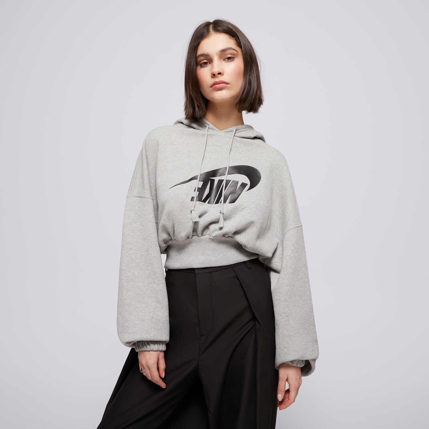 Ženske dukserice NIKE VESTA S KAPULJAČOM W NSW OS FLC CROP DANCE FV7777-063 siva