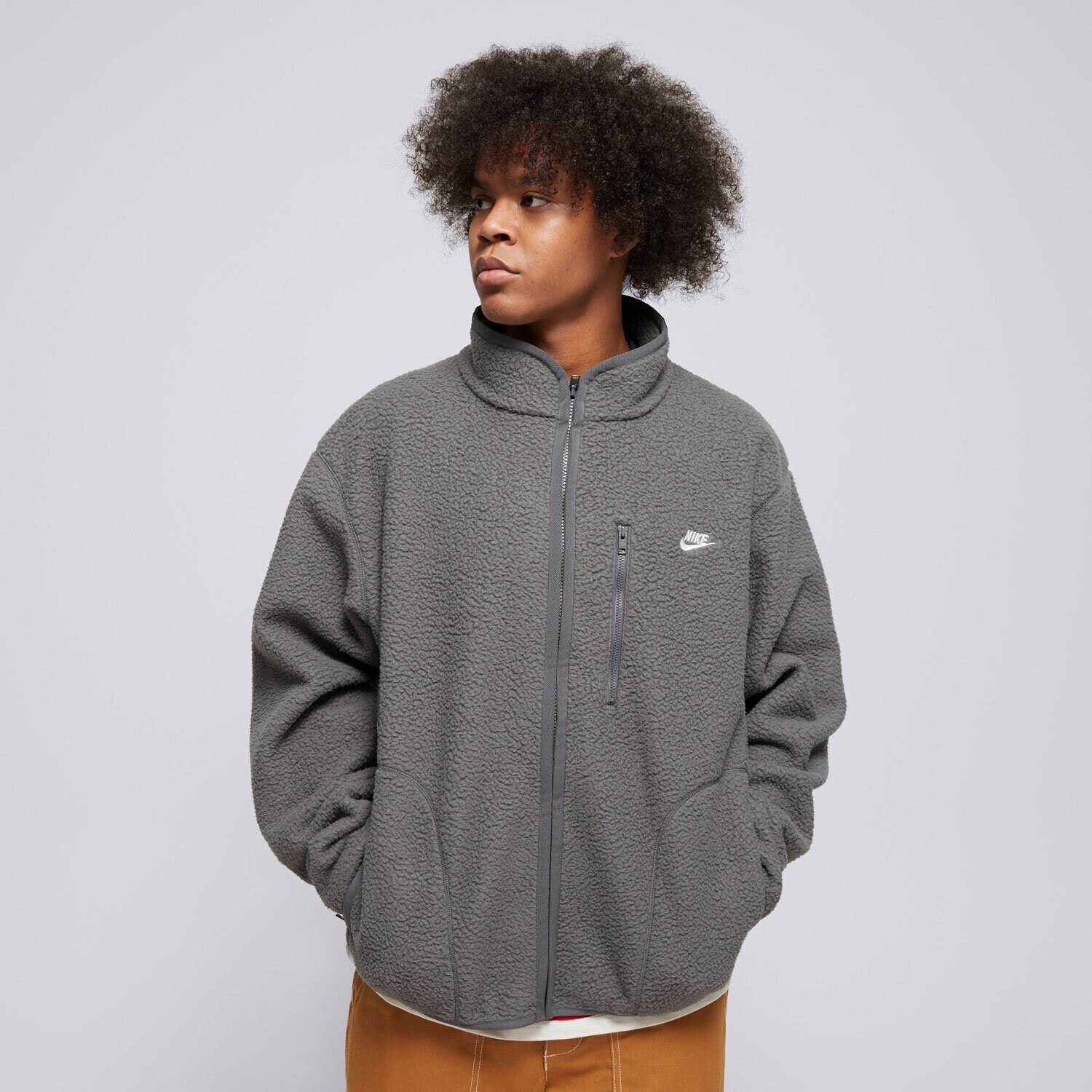 Muške dukserice NIKE RUNO M NK CLUB SSNL WINTER JKT FZ0888-068 siva