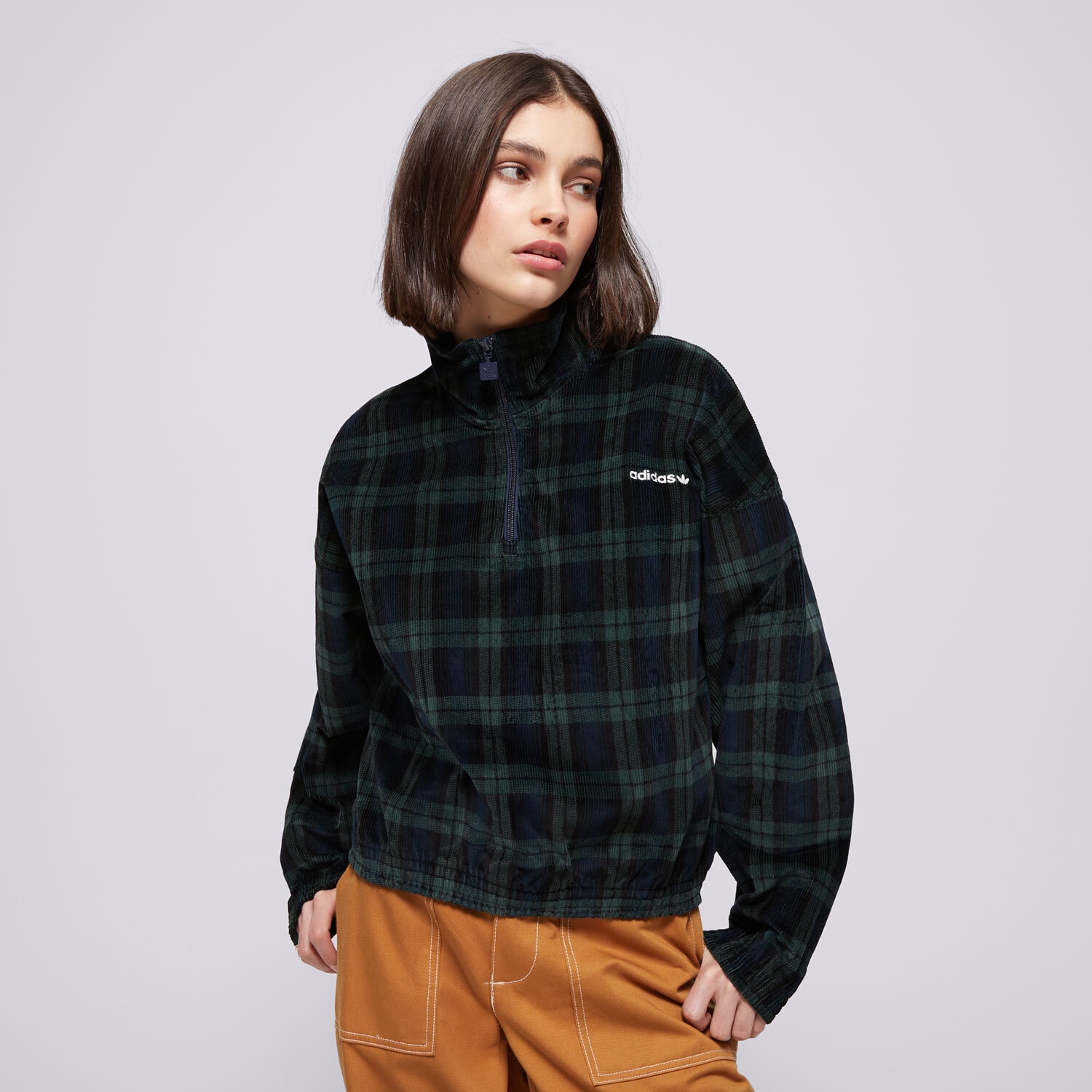 Ženske dukserice ADIDAS VESTA TARTAN HALF ZIP IX1054 šarena