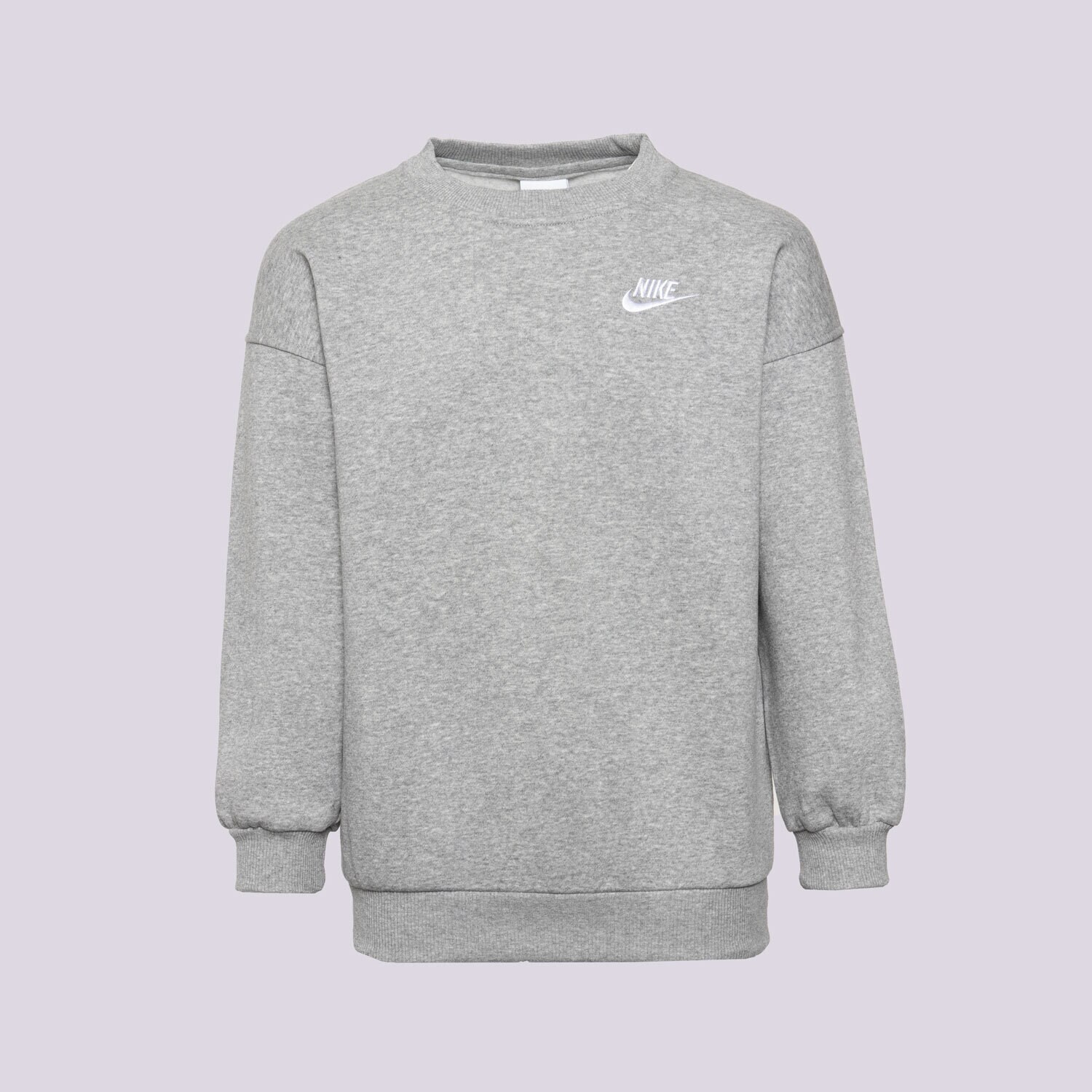 Dječje dukserice NIKE VESTA G NSW CLUB FLC OVRSZD CREW LBR GIRL FD2923-063 siva
