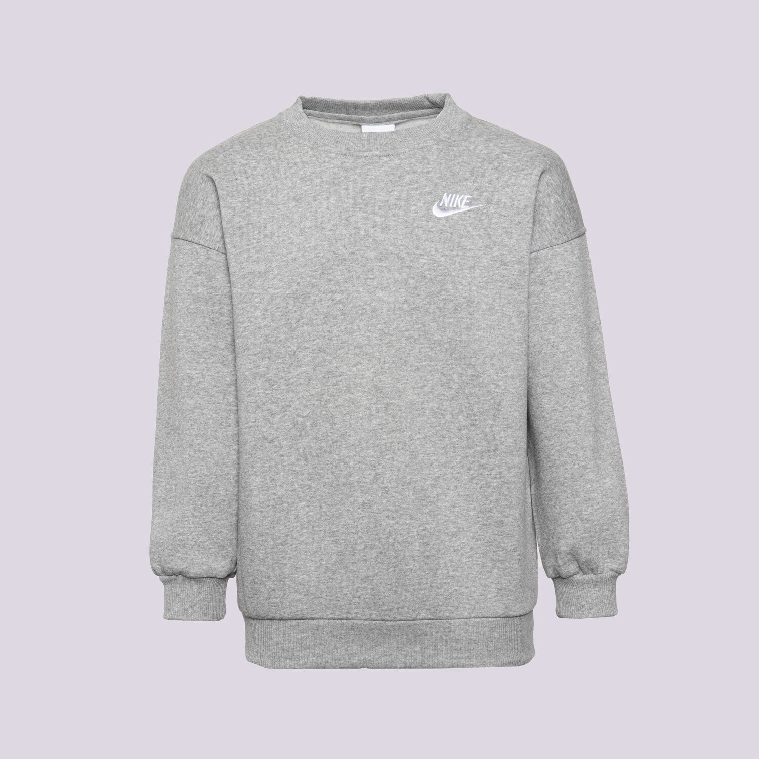 Dječje dukserice NIKE VESTA G NSW CLUB FLC OVRSZD CREW LBR GIRL FD2923-063 siva