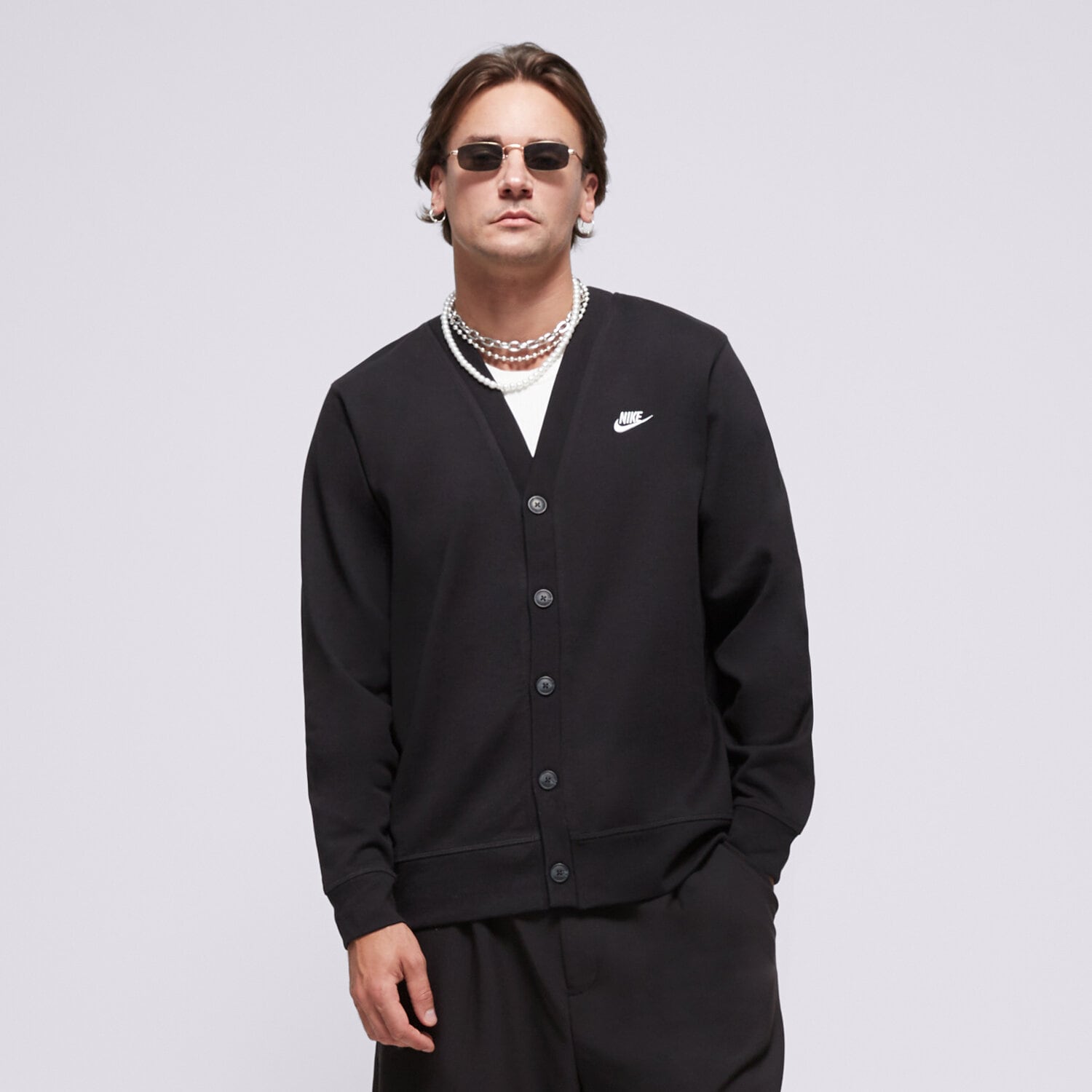 Muške dukserice NIKE PULOVER M NK CLUB FAIRWAY CARDIGAN FN3898-010 crna