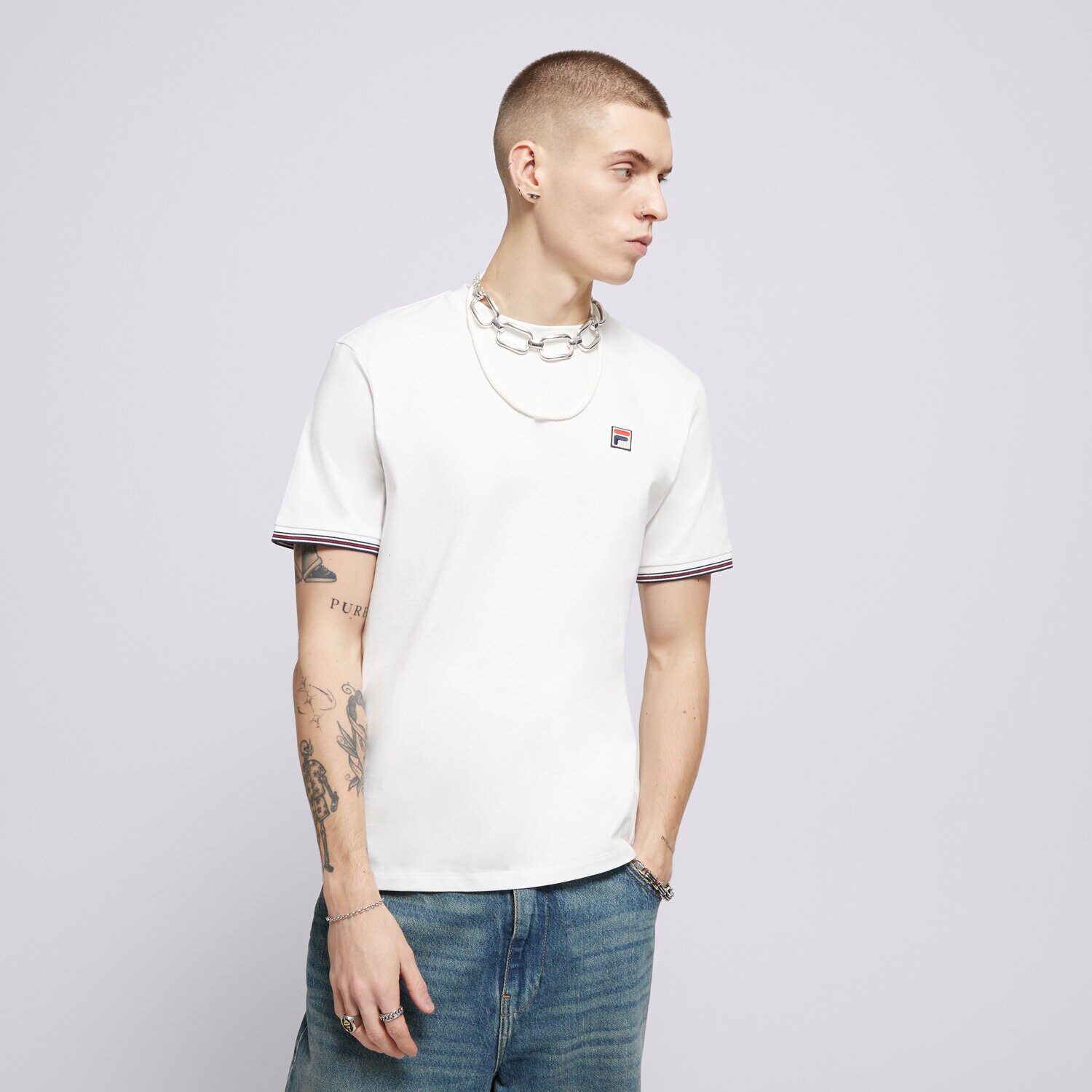 Muške majice FILA T-SHIRT CALEB FW24MH036100 bijela