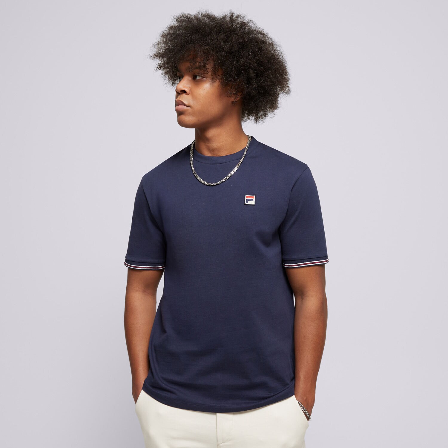 Muške majice FILA T-SHIRT CALEB FW24MH036410 tamno plava