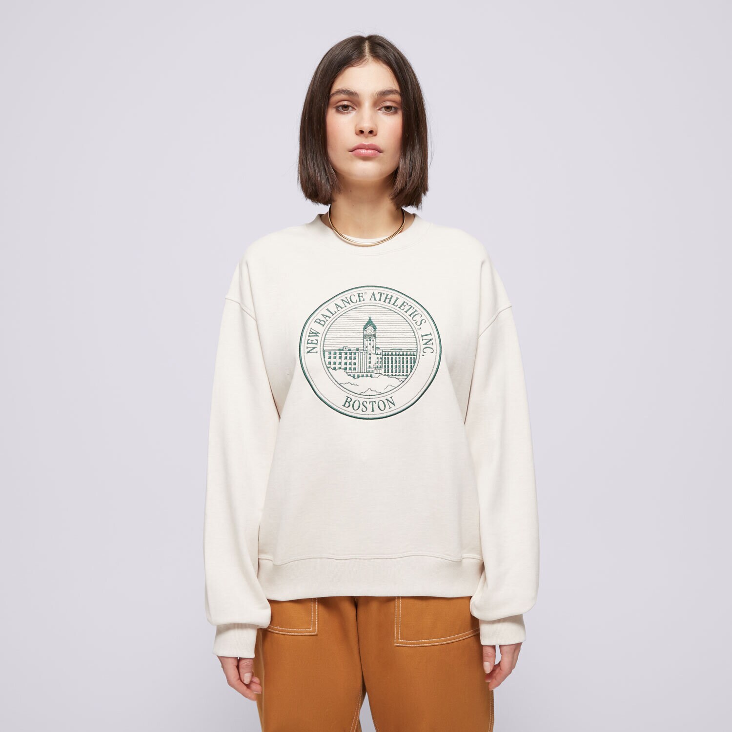 Ženske dukserice NEW BALANCE VESTA ATHLETICS TERRY OVERSIZED CREST WT43553LIT bež
