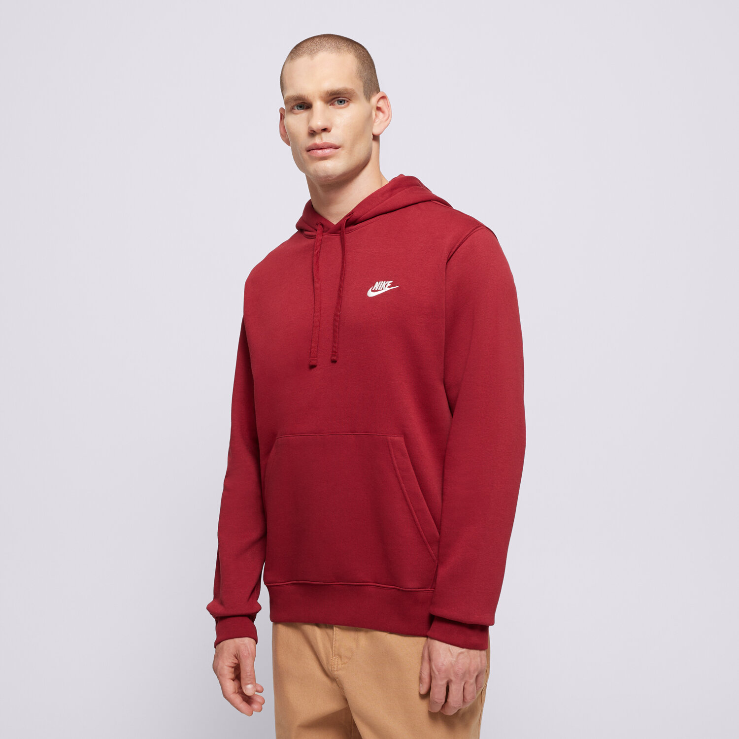 Muške dukserice NIKE VESTA S KAPULJAČOM M NSW CLUB HOODIE PO BB BV2654-677 crvena