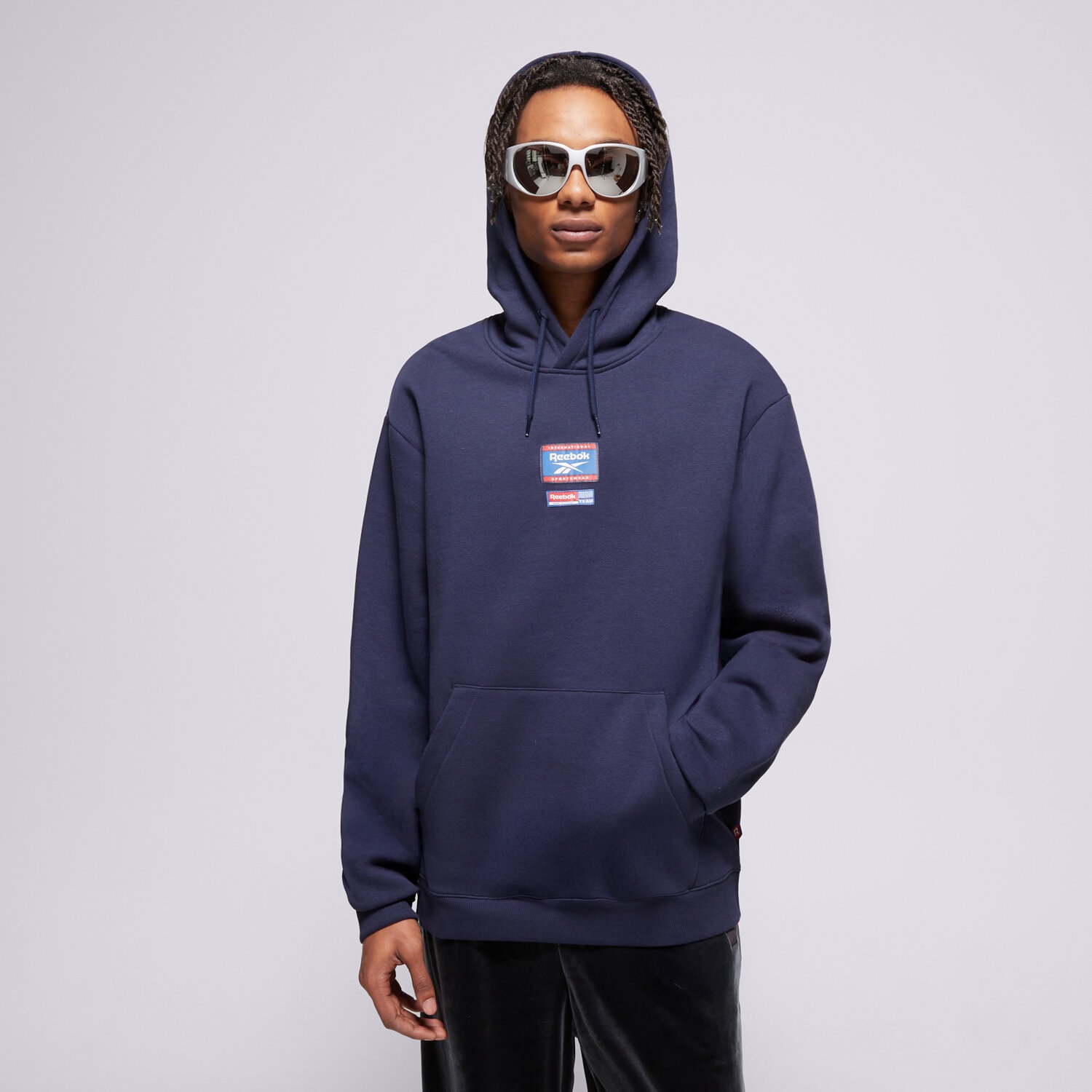 Muške dukserice REEBOK VESTA S KAPULJAČOM RI BADGE 100205448 tamno plava