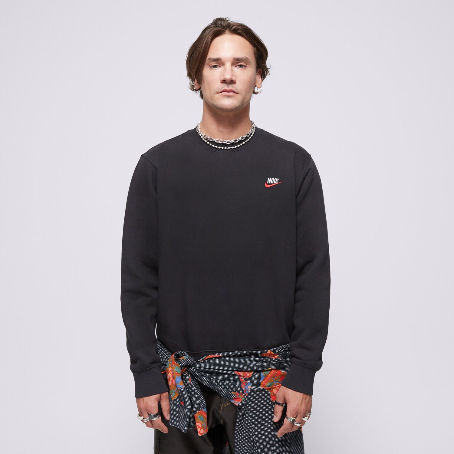 Muške dukserice NIKE VESTA M NSW CLUB DT CREW BB ESSENTIALS DQ8383-012 crna