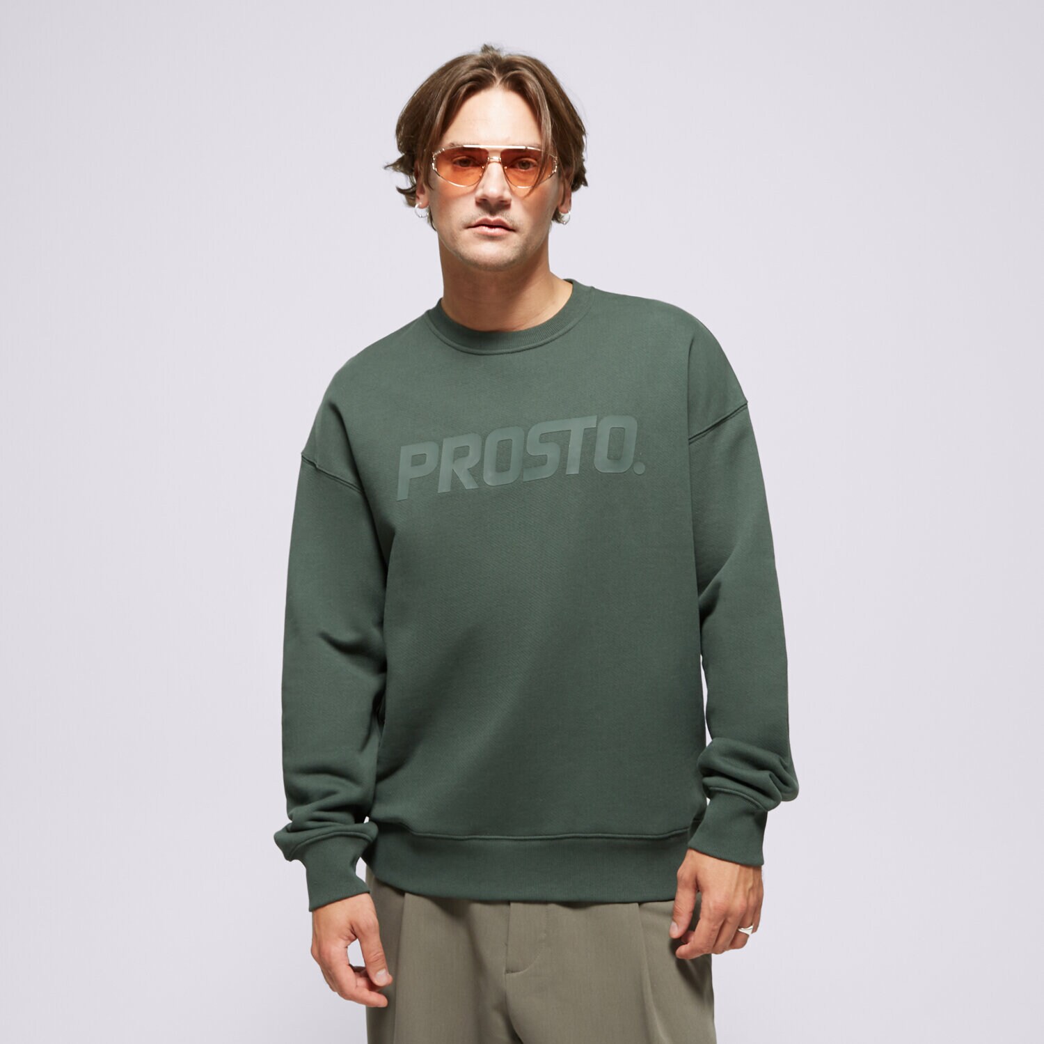 Muške dukserice PROSTO VESTA CREWNECK ZEDS DARK GREEN KL242MSWE1051 zelena