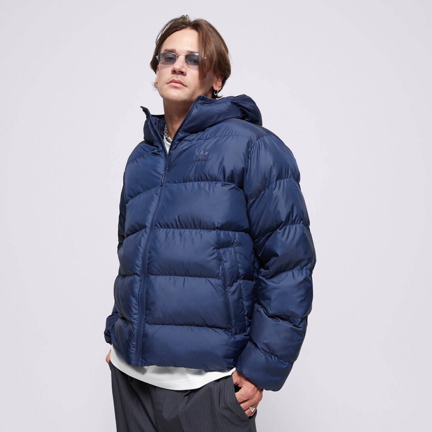 Muške zimske jakne ADIDAS JAKNA ZIMSKA COMMERCIAL PUFF IY3397 tamno plava