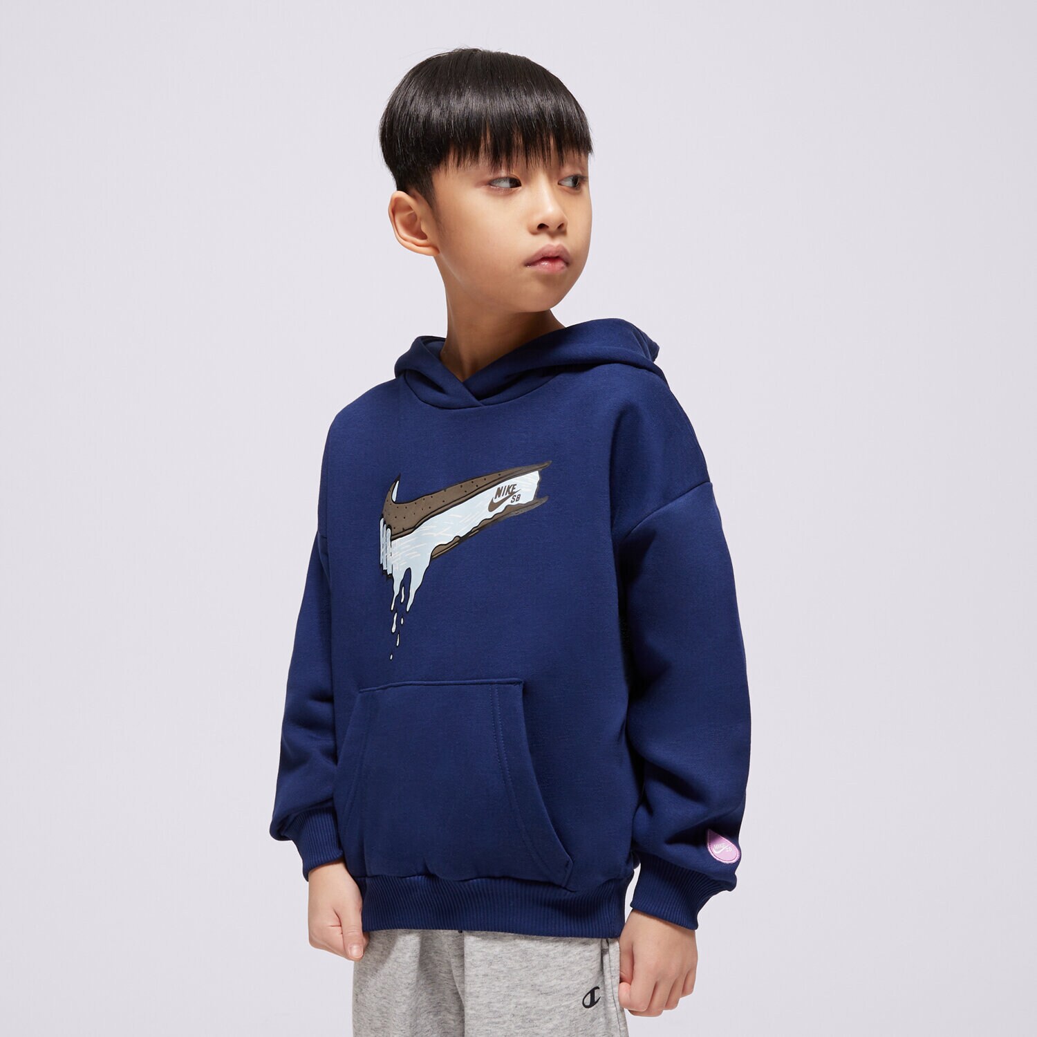 Dječje dukserice NIKE VESTA S KAPULJAČOM K NIKE SB FLC HOODIE BOY HF8801-492 tamno plava