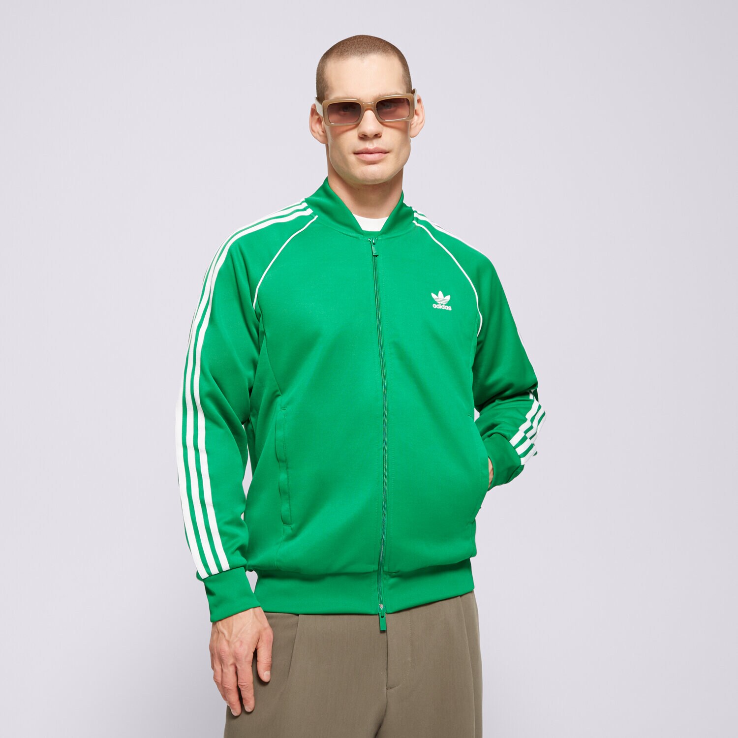 Muške dukserice ADIDAS VESTA RASKOPČANA SST TT IK3514 zelena