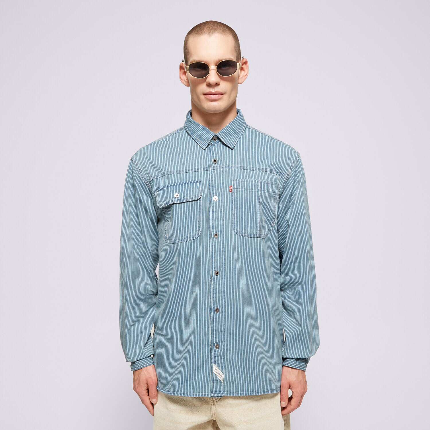 Muške košulje LEVI'S KOŠULJA LS AUBURN WORKER MED INDIGO - FLAT FINISH A7224-0010 plava