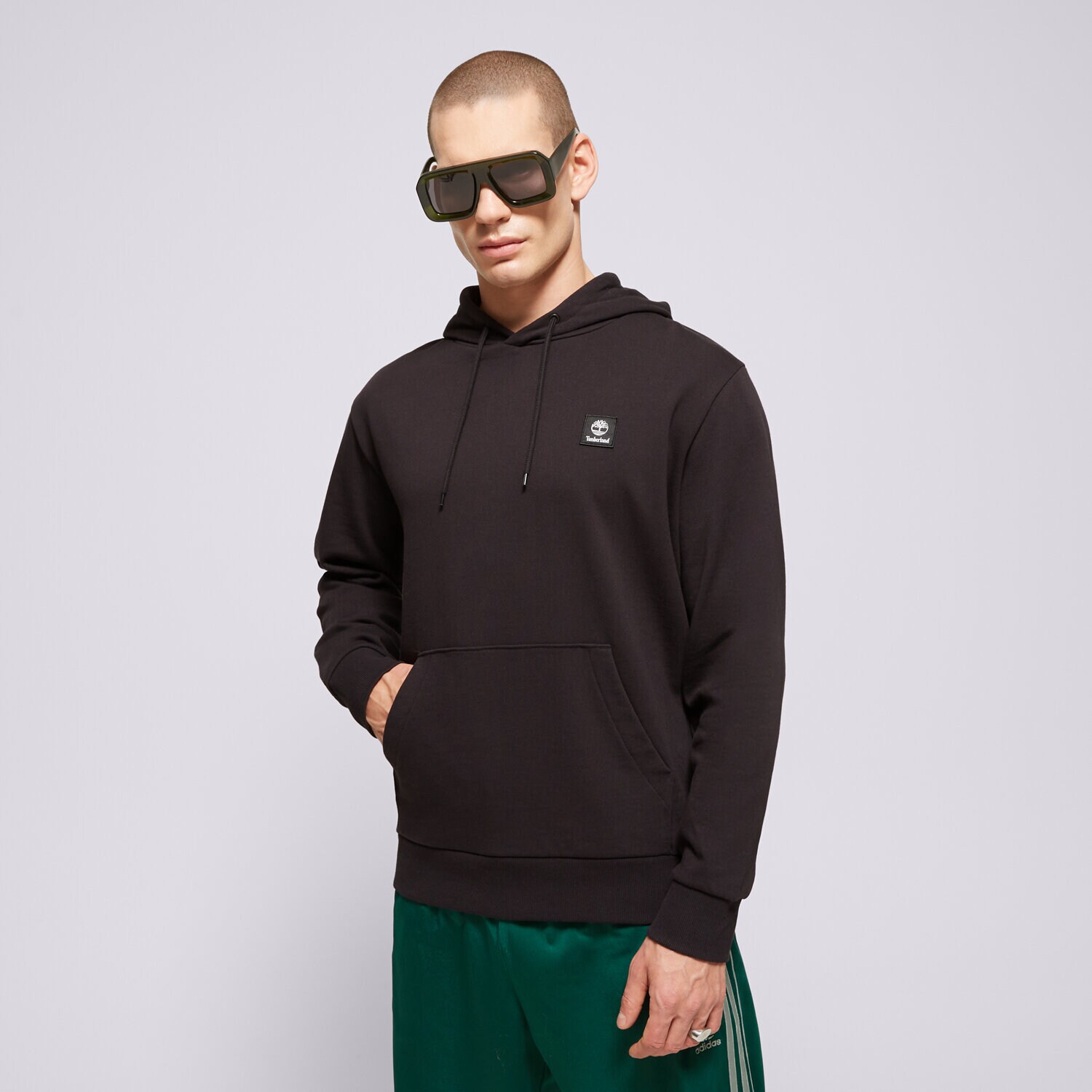 Muške dukserice TIMBERLAND VESTA S KAPULJAČOM WOVEN BADGE (LB) HOODIE BLACK TB0A2NFX0011 crna