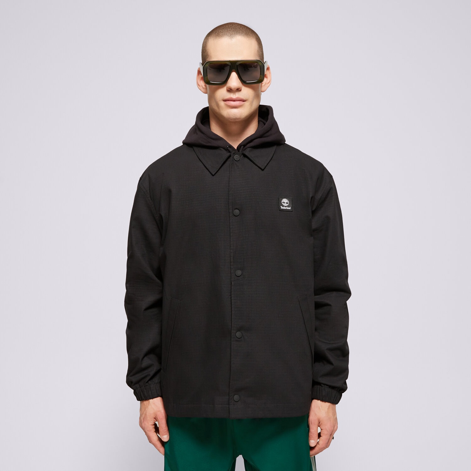 Muške prijelazne jakne TIMBERLAND JAKNA WOVEN BADGE RIPSTOP COACH JACKET BLACK TB0A6FA90011 crna