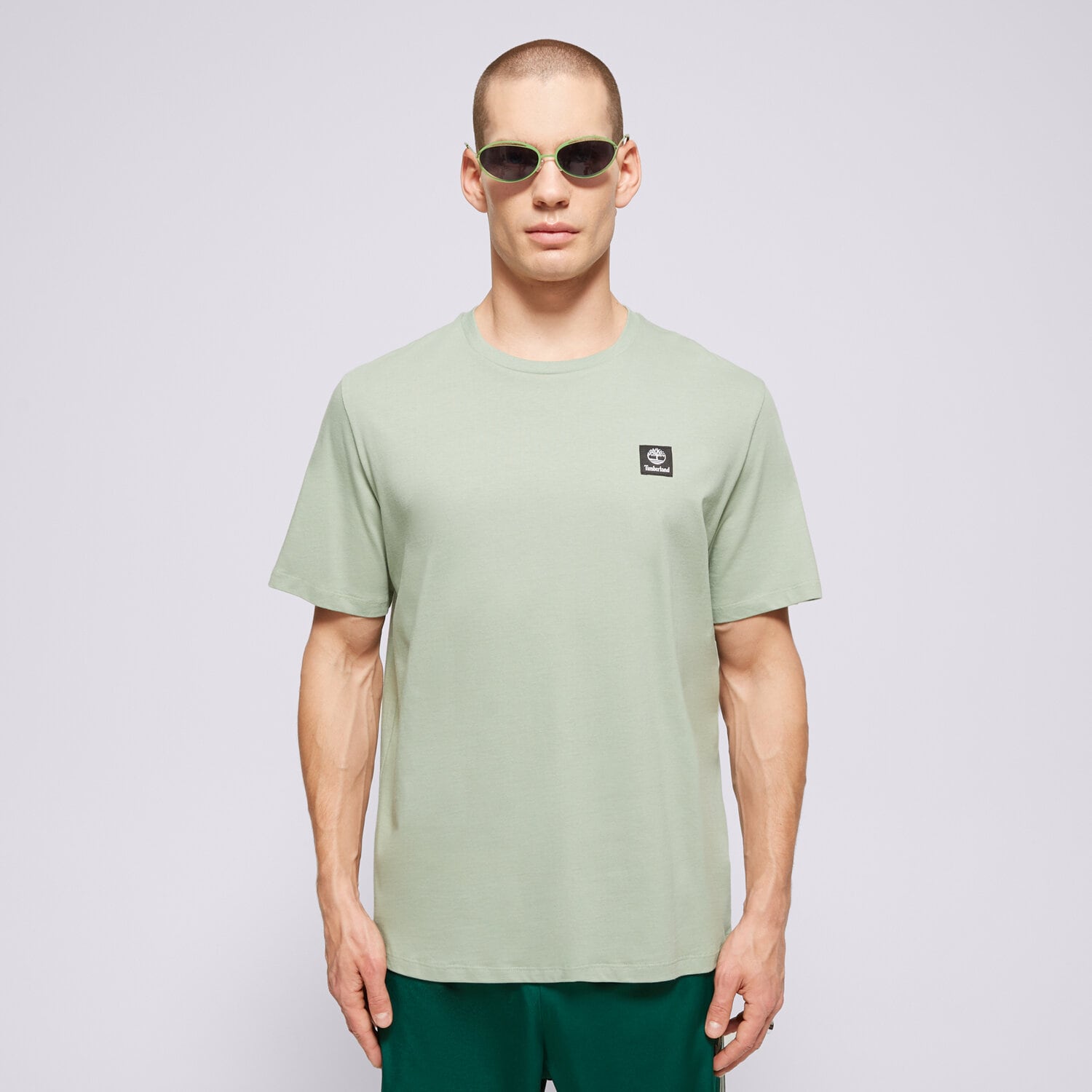 Muške majice TIMBERLAND T-SHIRT SHORT SLEEVE WOVEN BADGE TEE GREEN BAY TB0A5RCEEC61 zelena