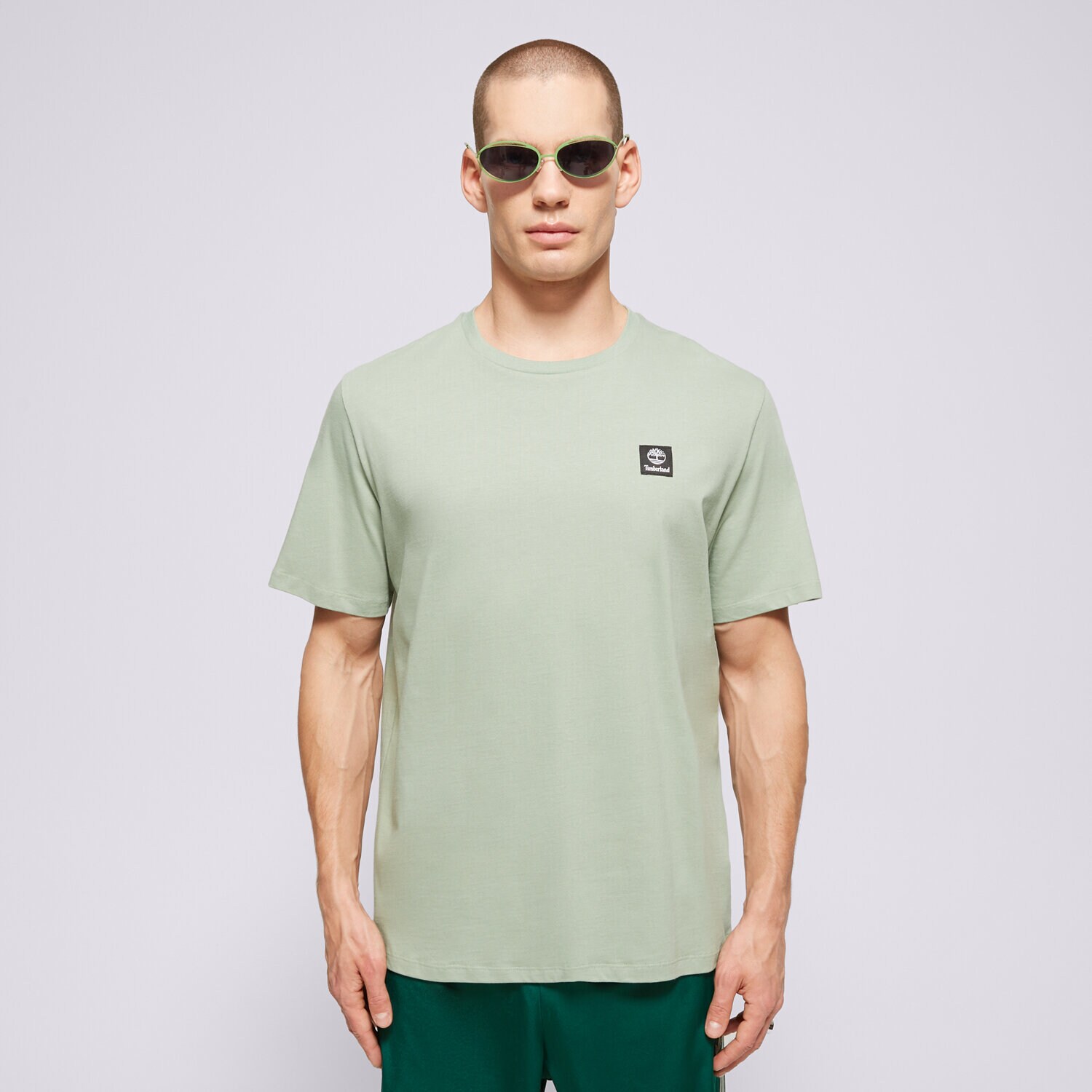 Muške majice TIMBERLAND T-SHIRT SHORT SLEEVE WOVEN BADGE TEE GREEN BAY TB0A5RCEEC61 zelena