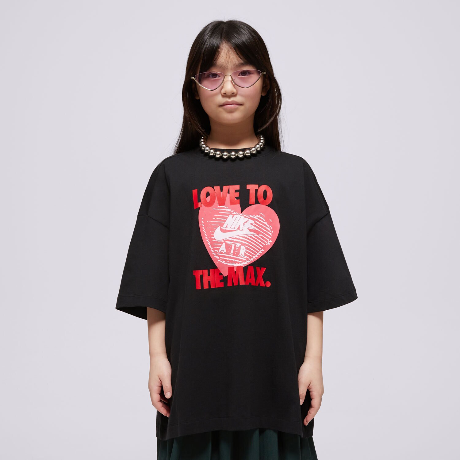 Dječje majice NIKE T-SHIRT G NSW TEE HEART GIRL HM6323-010 crna