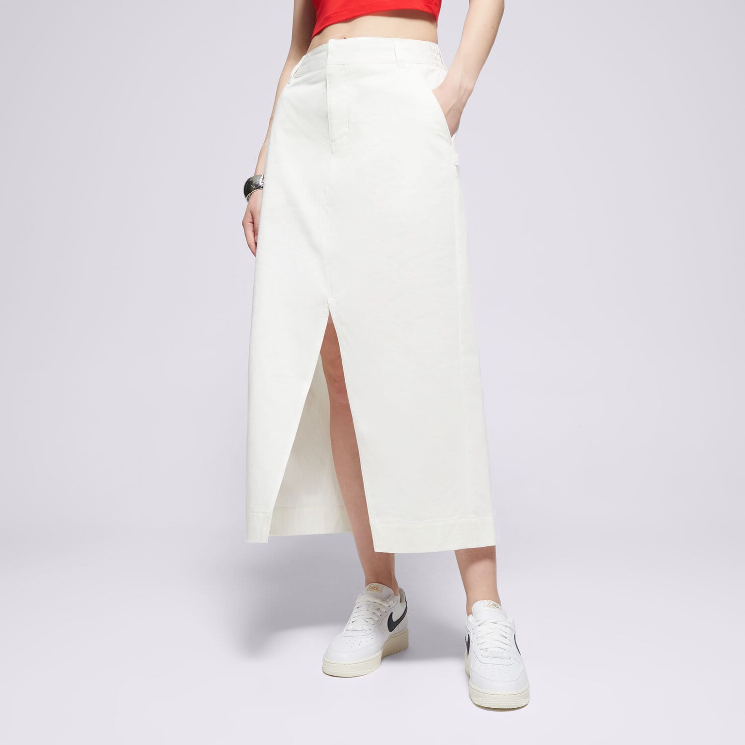Ženske haljine i suknje NIKE KRATKA SUKNJA NSW CLLCTN TWILL SKIRT FRWY HQ8022-133 krem