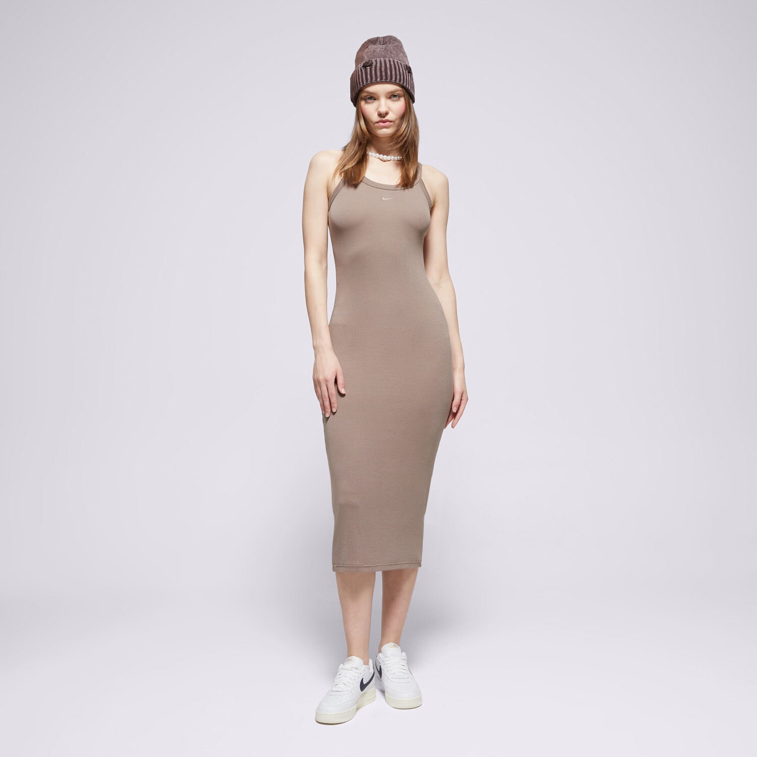 Ženske haljine i suknje NIKE HALJINA W NSW NK CHLL KNT MRIB TNK DRS HJ0710-233 smeđa
