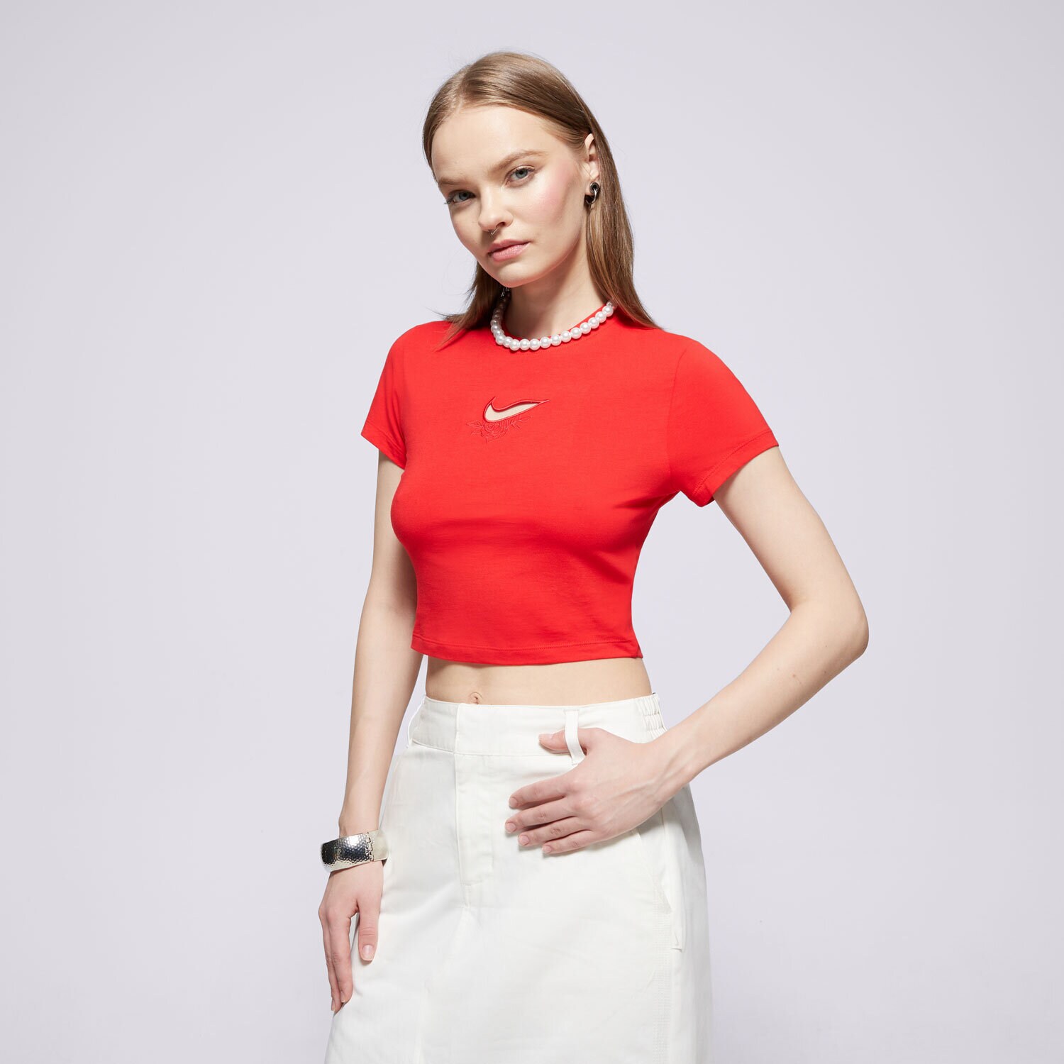 Ženske majice NIKE T-SHIRT W NSW NK CHLL KNT TEE VDAY HF9534-657 crvena