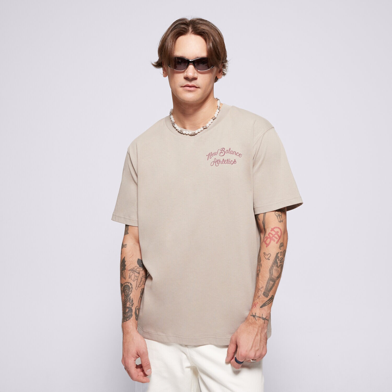 Muške majice NEW BALANCE T-SHIRT ATHLETICS RELAXED LEAGUE T-SHIRT MT43556ADS bež