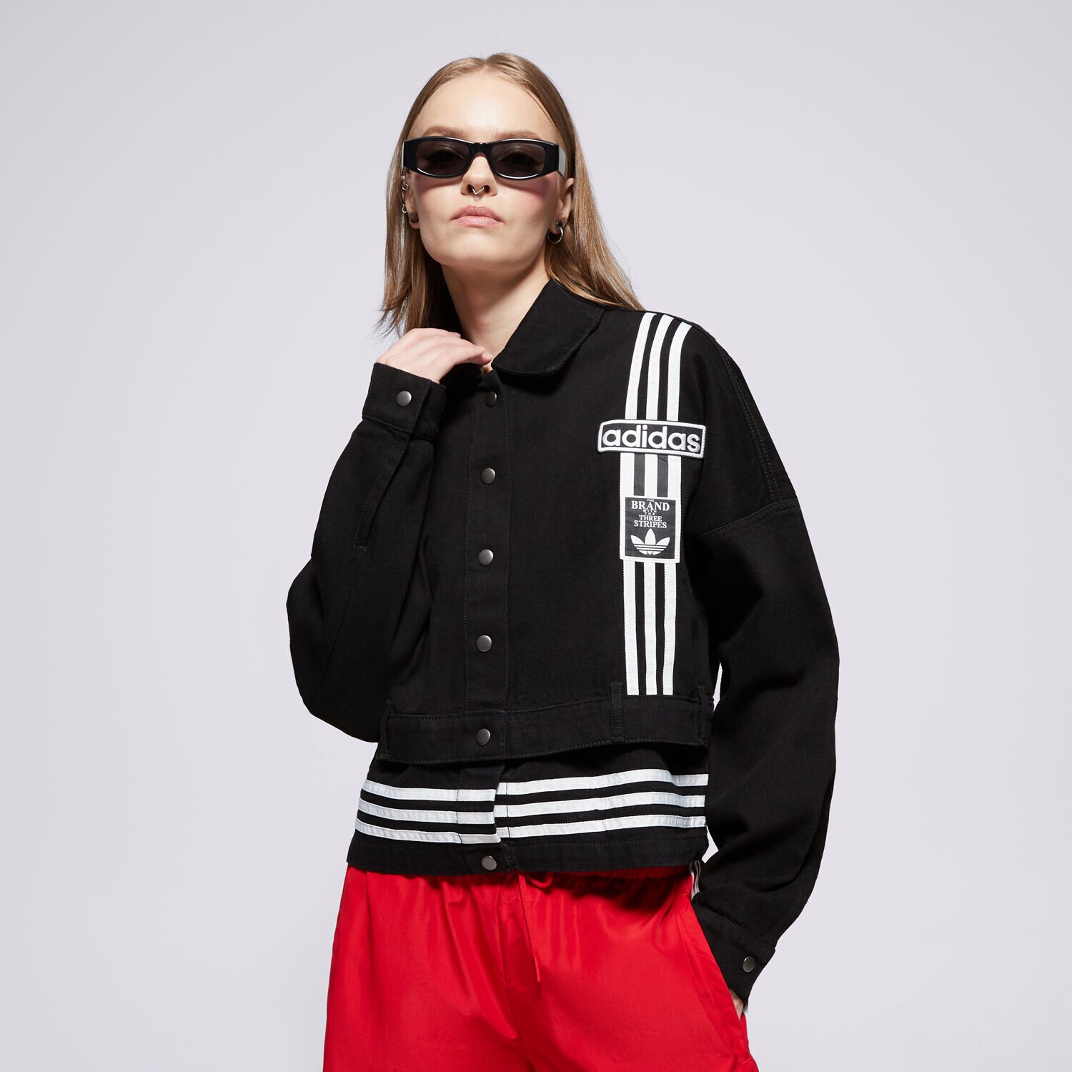 Ženske prijelazne jakne ADIDAS JAKNA DENIM TRACK TOP JJ3095 crna