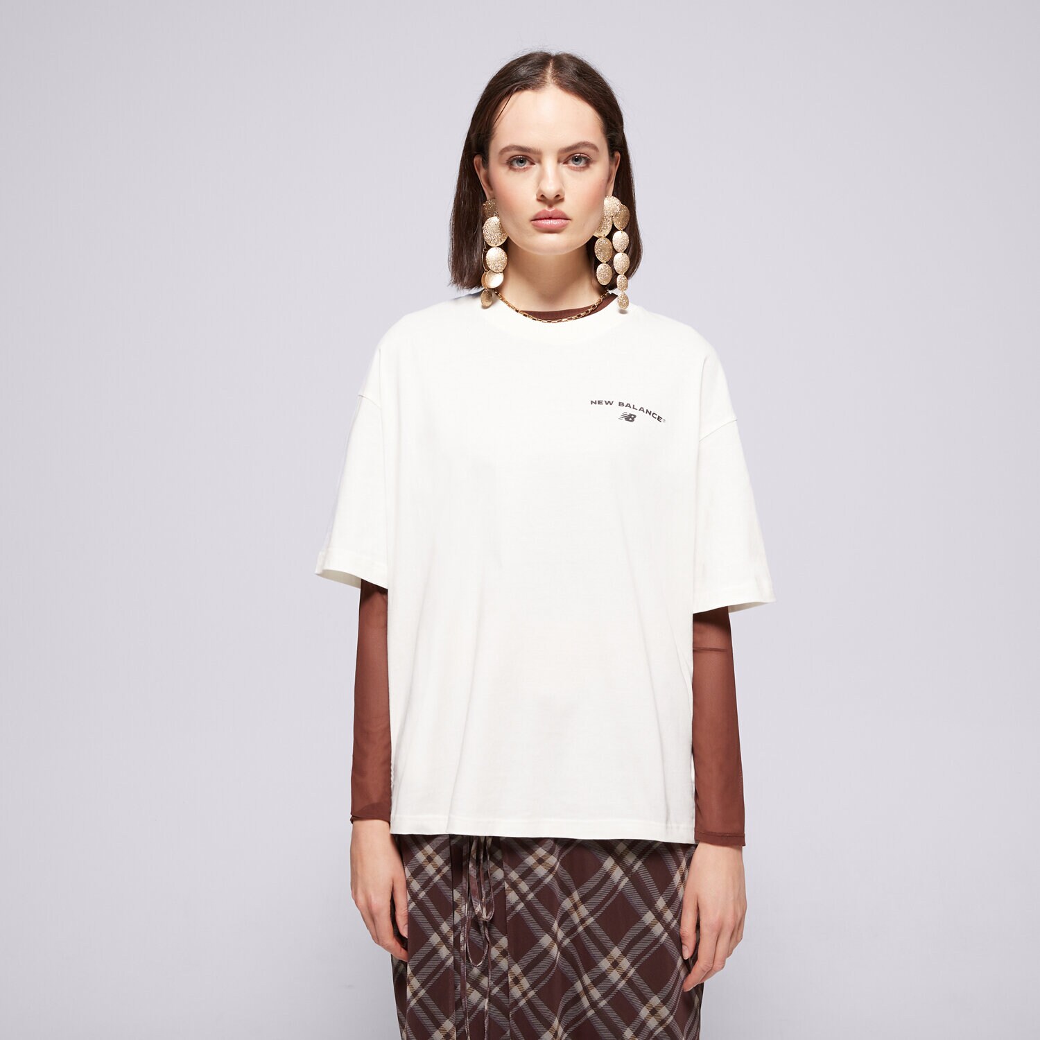Ženske majice NEW BALANCE T-SHIRT REIMAGINED OVERSIZED WT51529SST krem